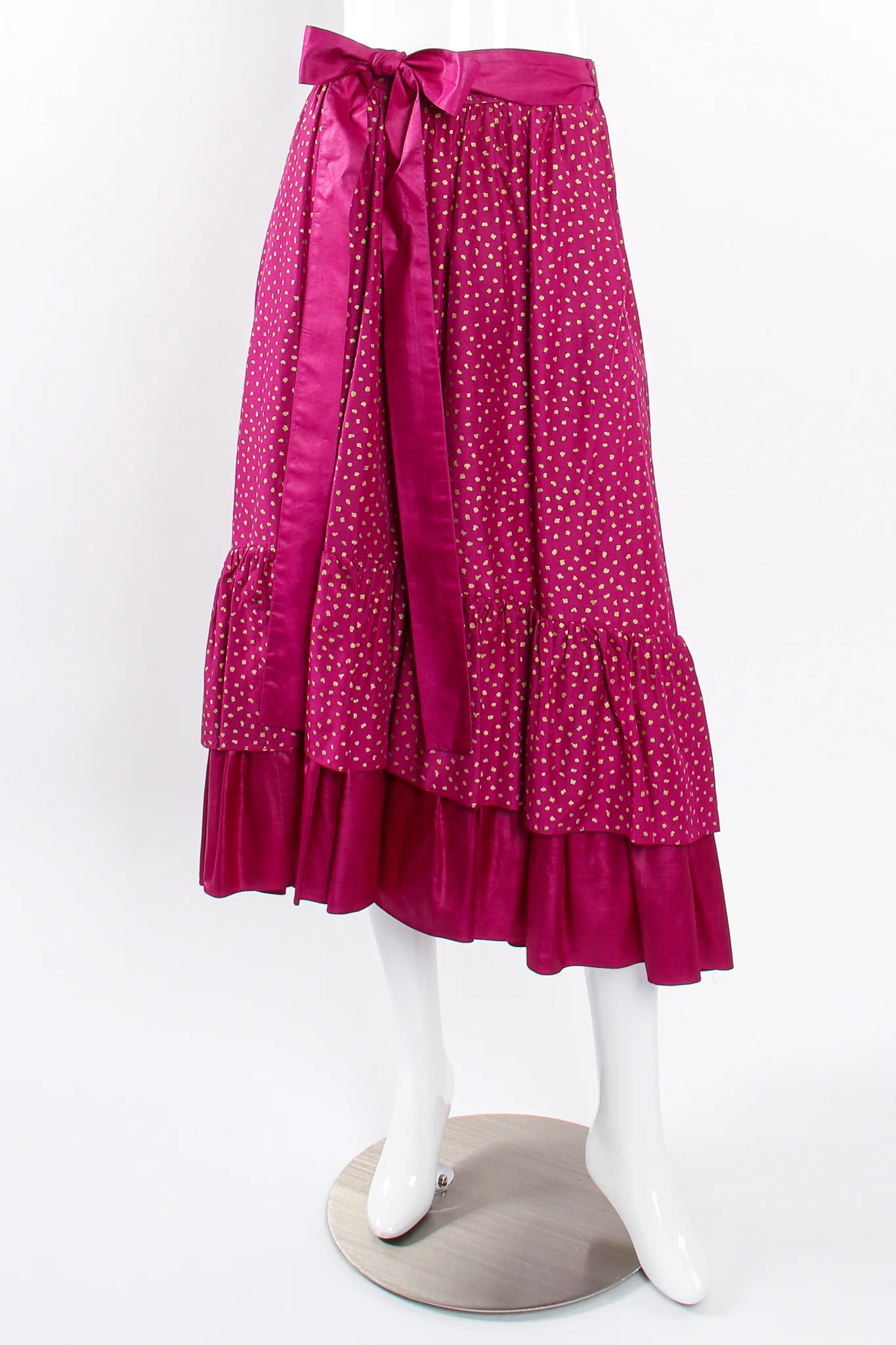 Tiered Ruffle Hem Dot Skirt - Image 5