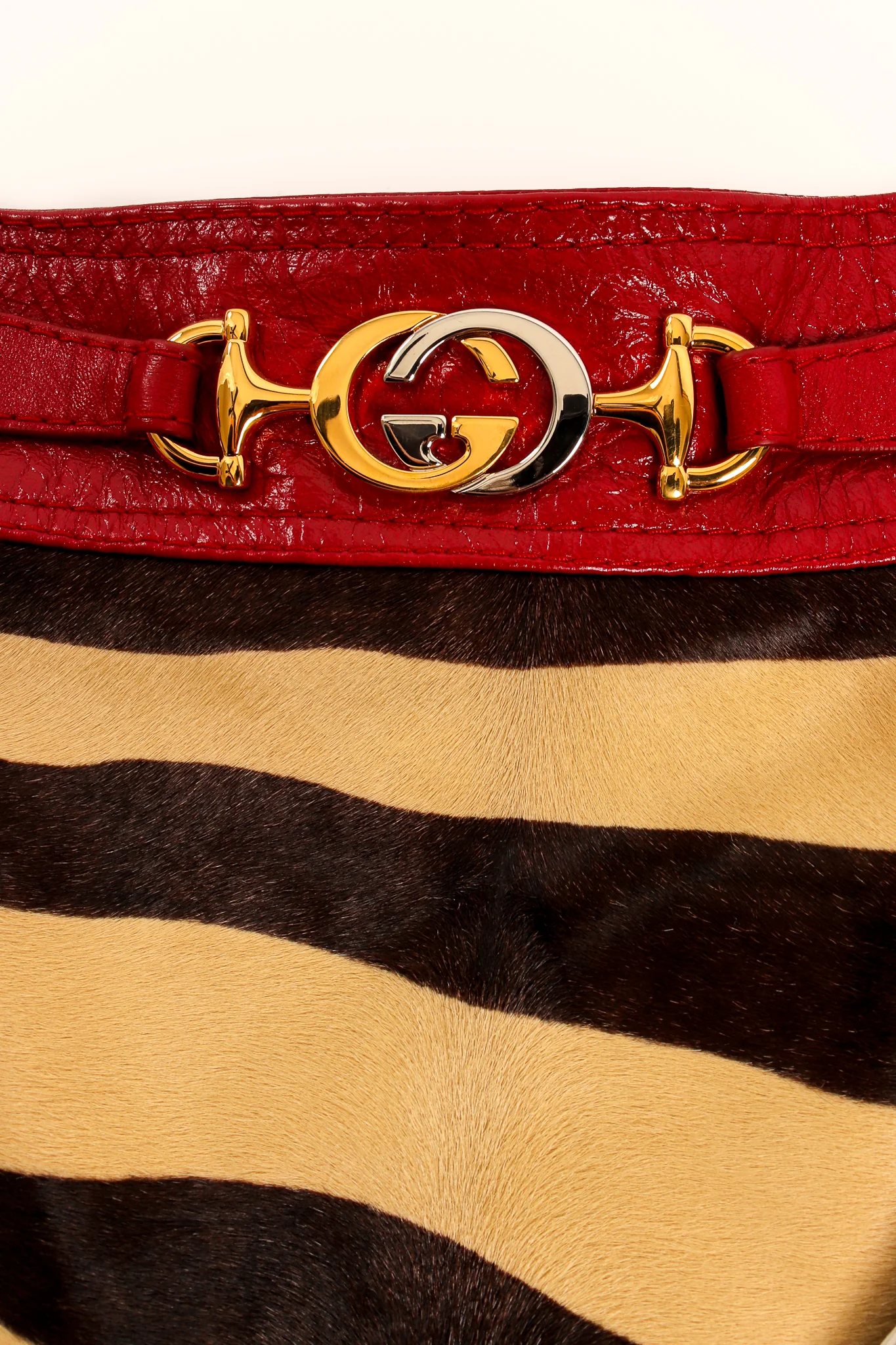 2019 Pre-Fall Tiger Print Pony Hair Leather Skirt - Image 6