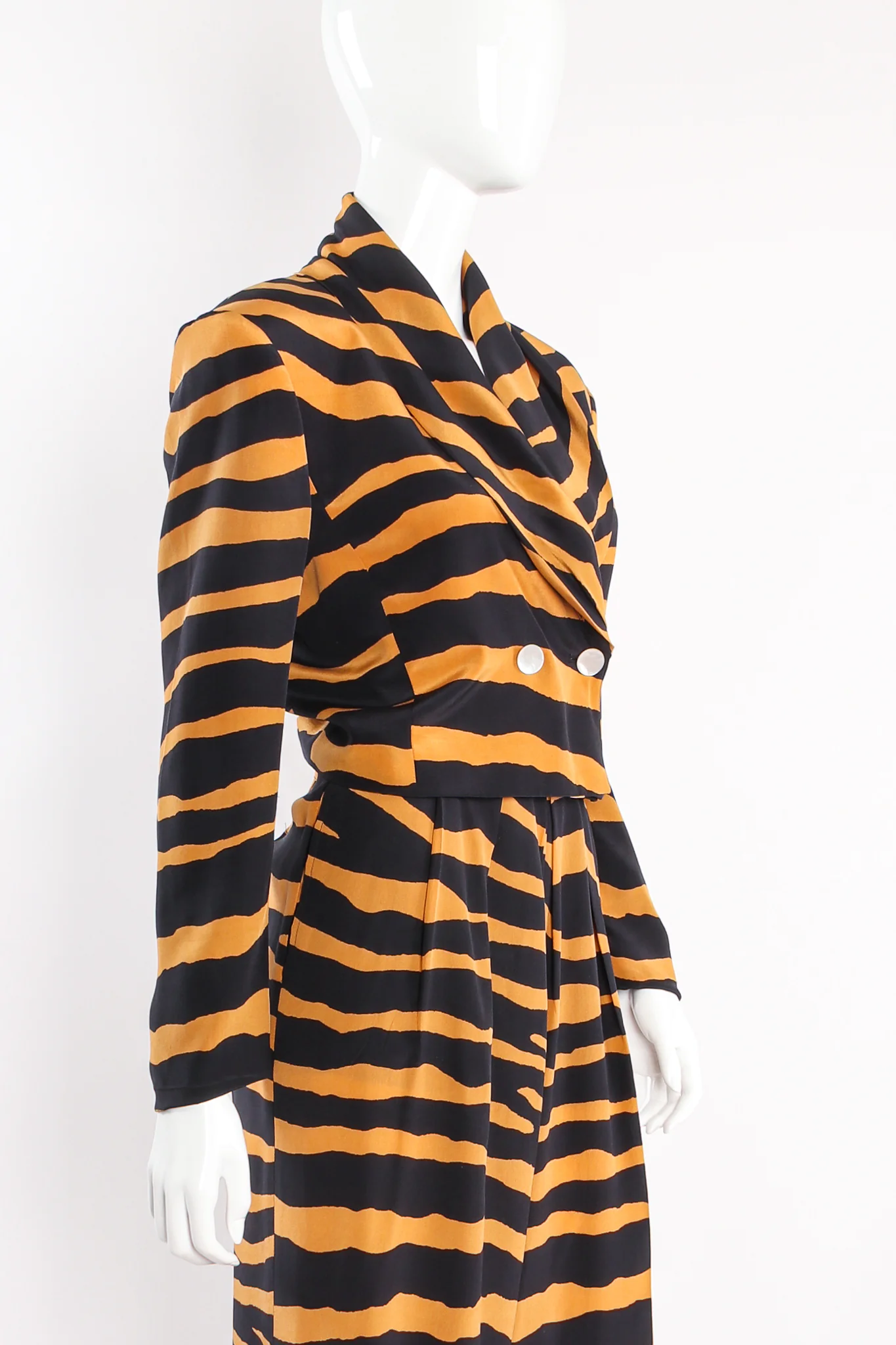 Tiger Stripe Silk Jacket & Pant Suit