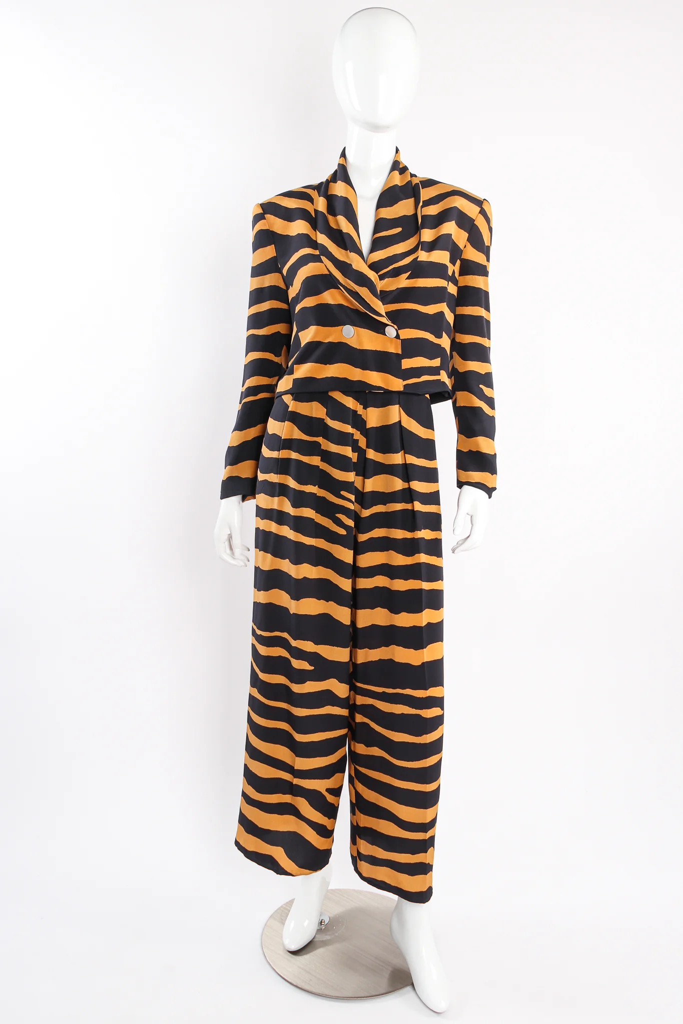 Tiger Stripe Silk Jacket & Pant Suit - Image 2