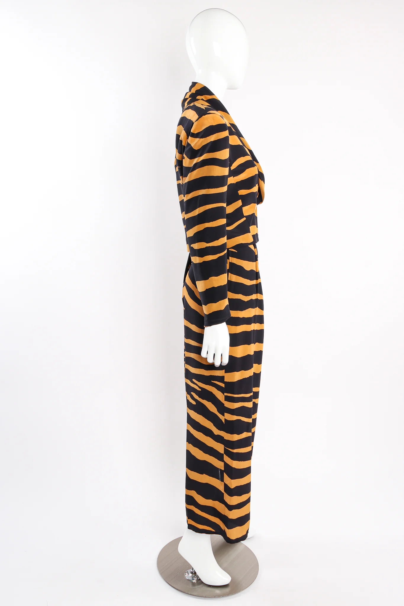 Tiger Stripe Silk Jacket & Pant Suit - Image 3