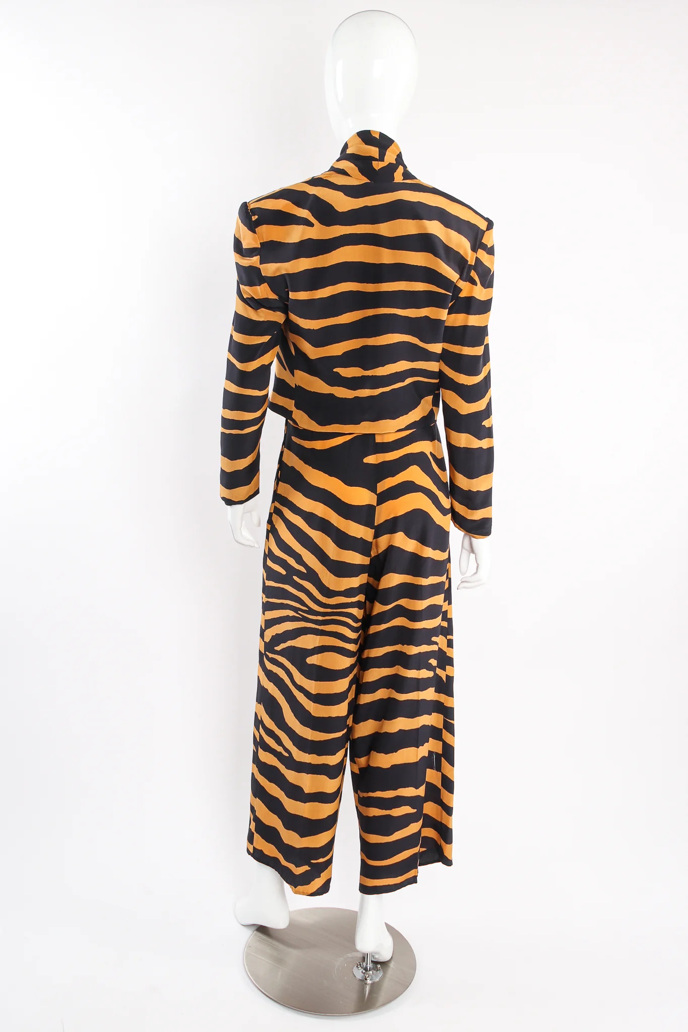 Tiger Stripe Silk Jacket & Pant Suit - Image 4