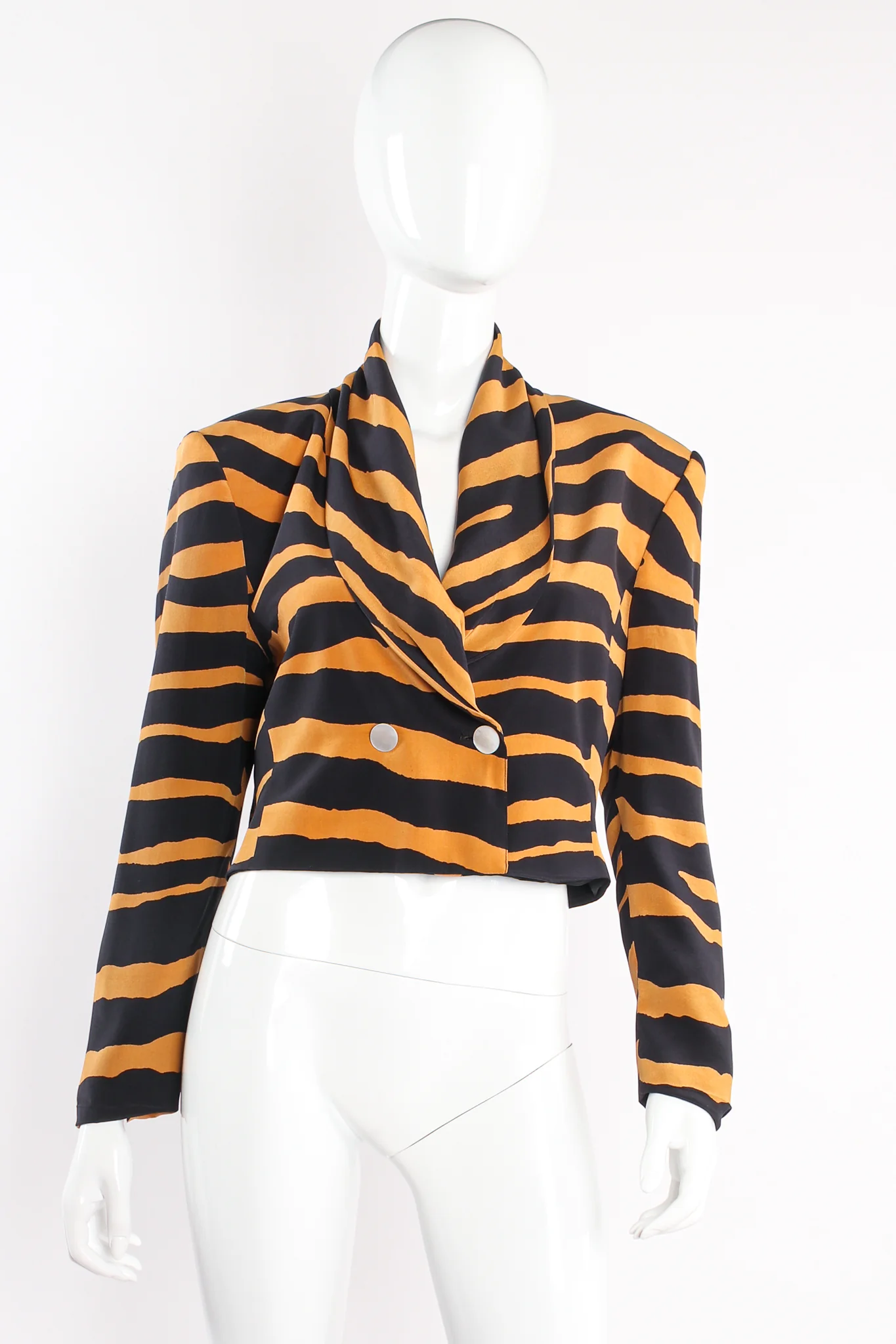 Tiger Stripe Silk Jacket & Pant Suit - Image 6