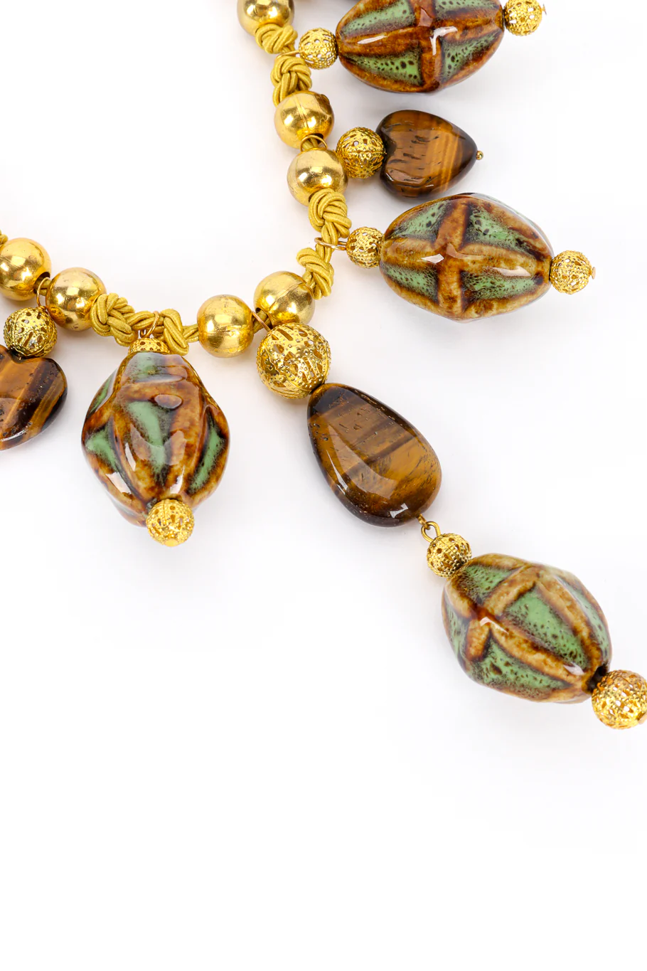 Tiger's Eye Ceramic Rope Necklace - Image 5