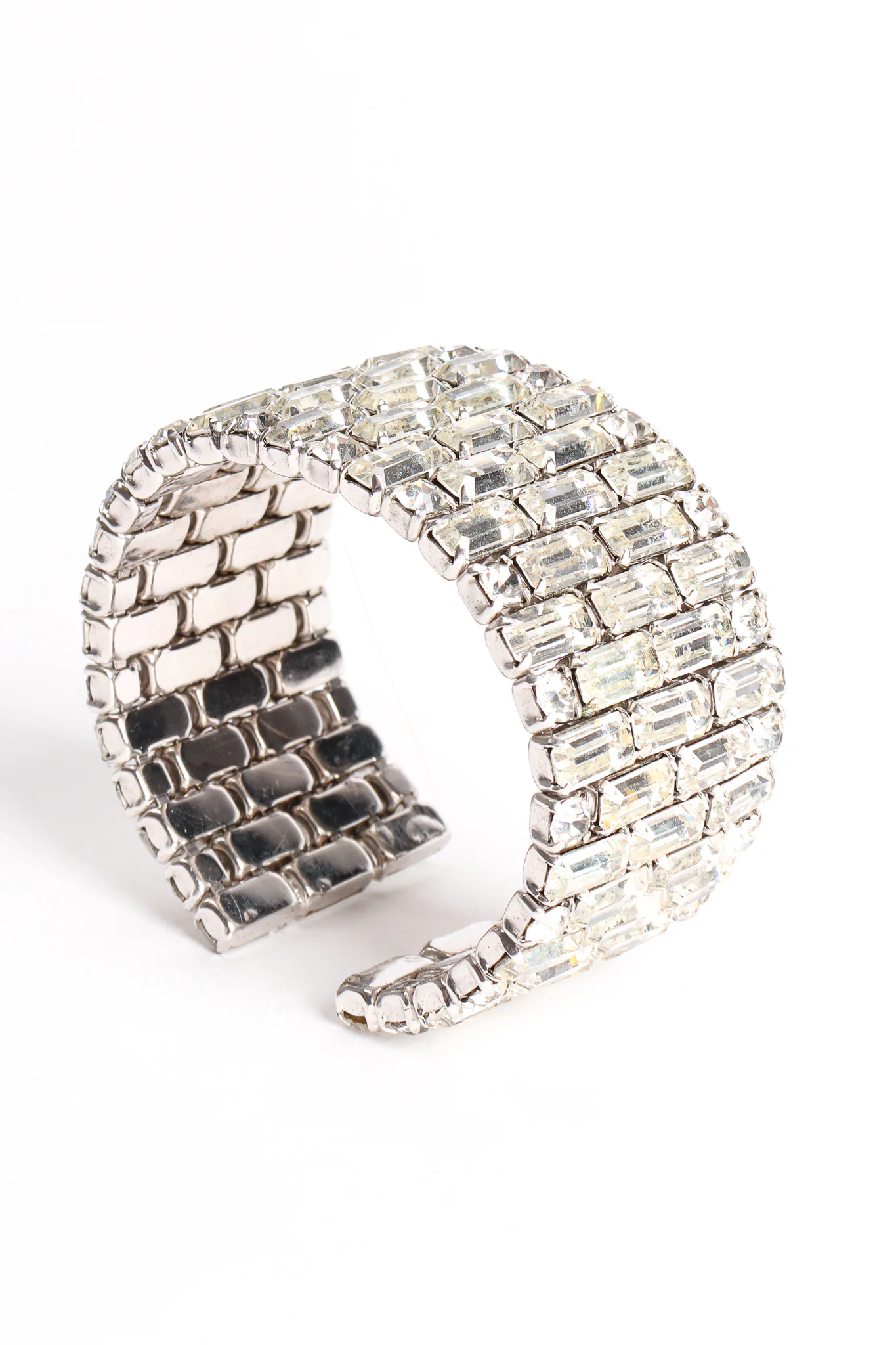 Tiled Rhinestone Baguette Cuff - Image 3