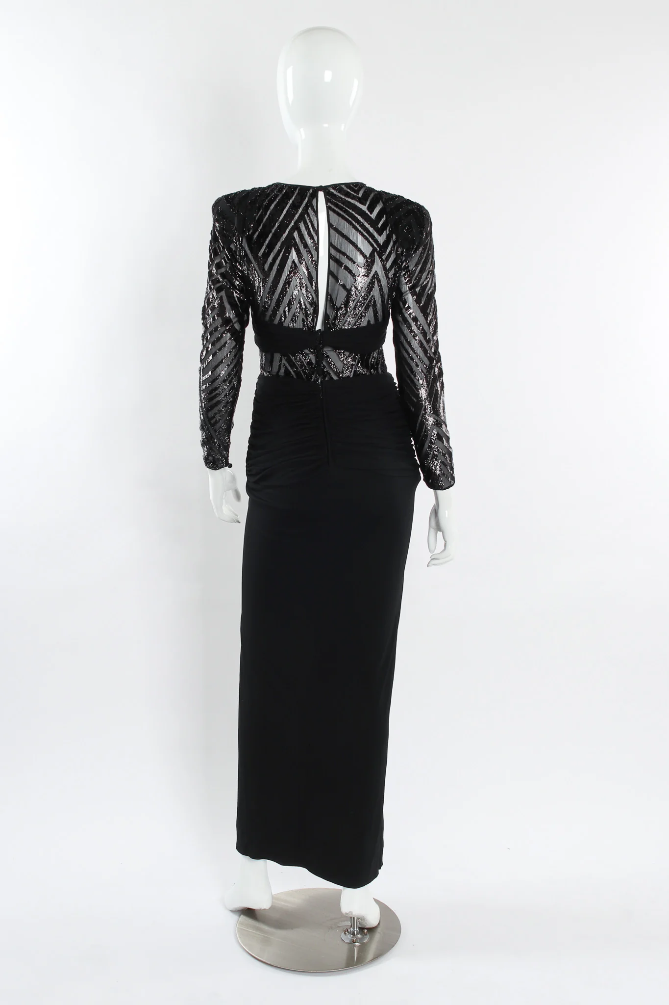 Tinsel Chevron Stripe Silk Dress - Image 3
