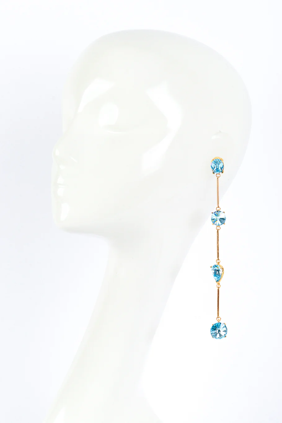 Topaz Shoulder Duster Bar Link Earrings - Image 2