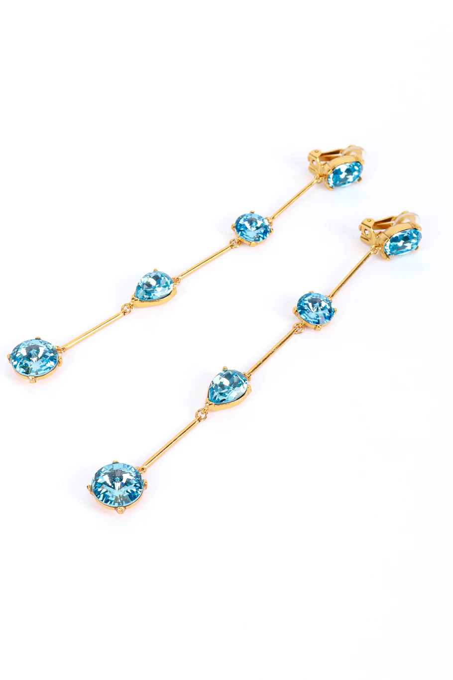 Topaz Shoulder Duster Bar Link Earrings - Image 3