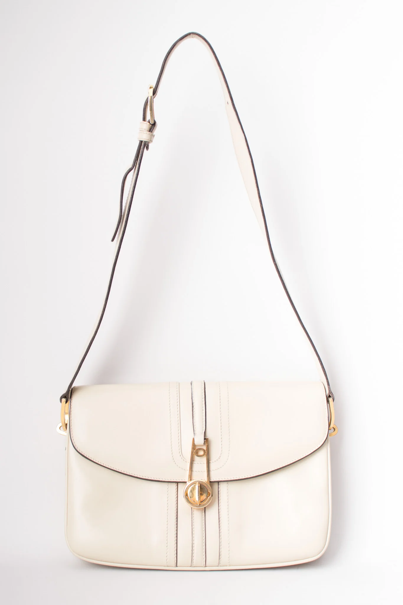 Topstitched Leather Shoulder Bag - Image 2