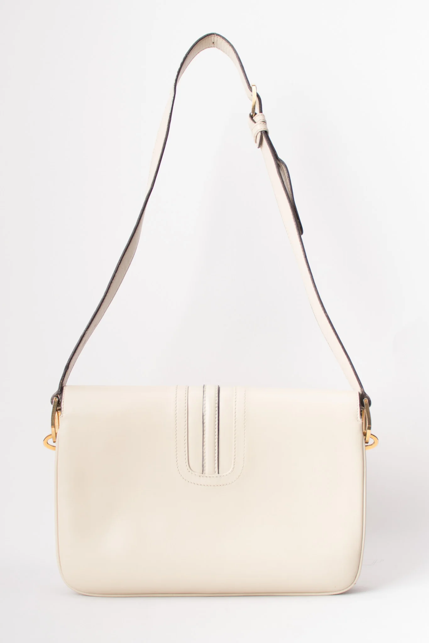 Topstitched Leather Shoulder Bag - Image 6