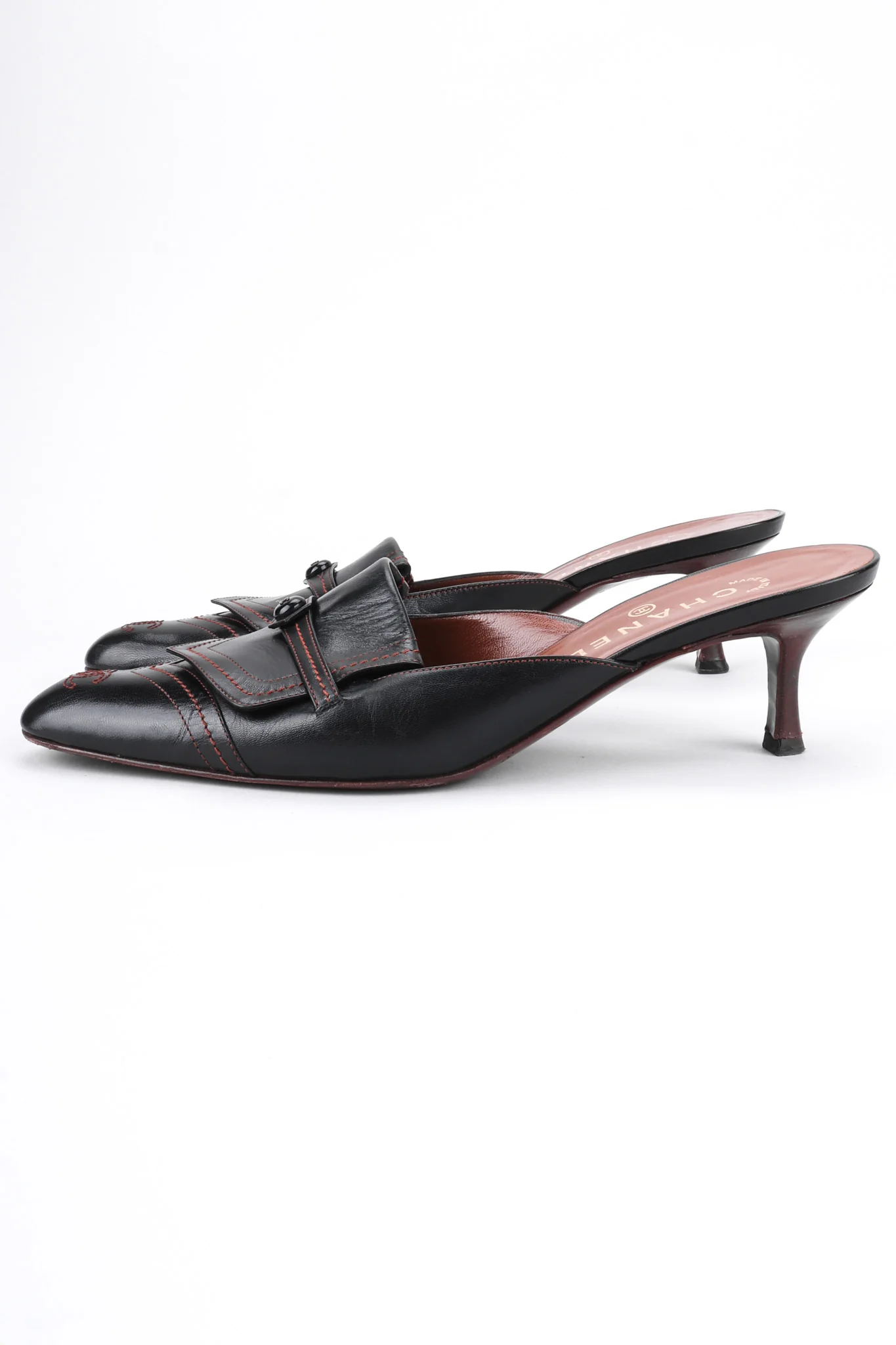 Topstitched Loafer Mules - Image 4