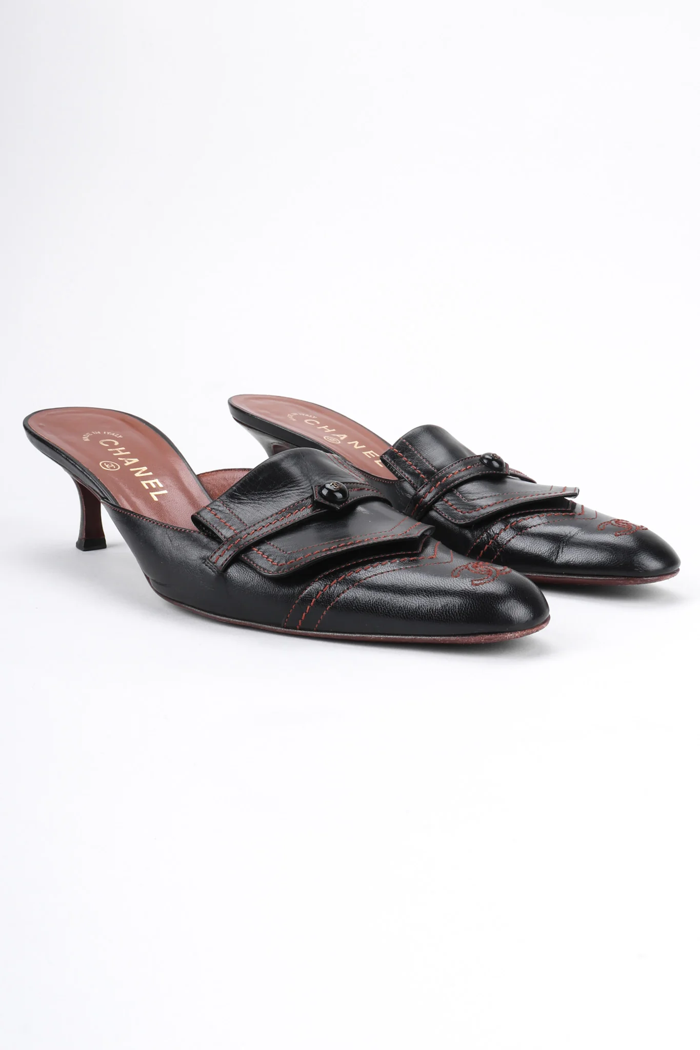 Topstitched Loafer Mules - Image 7