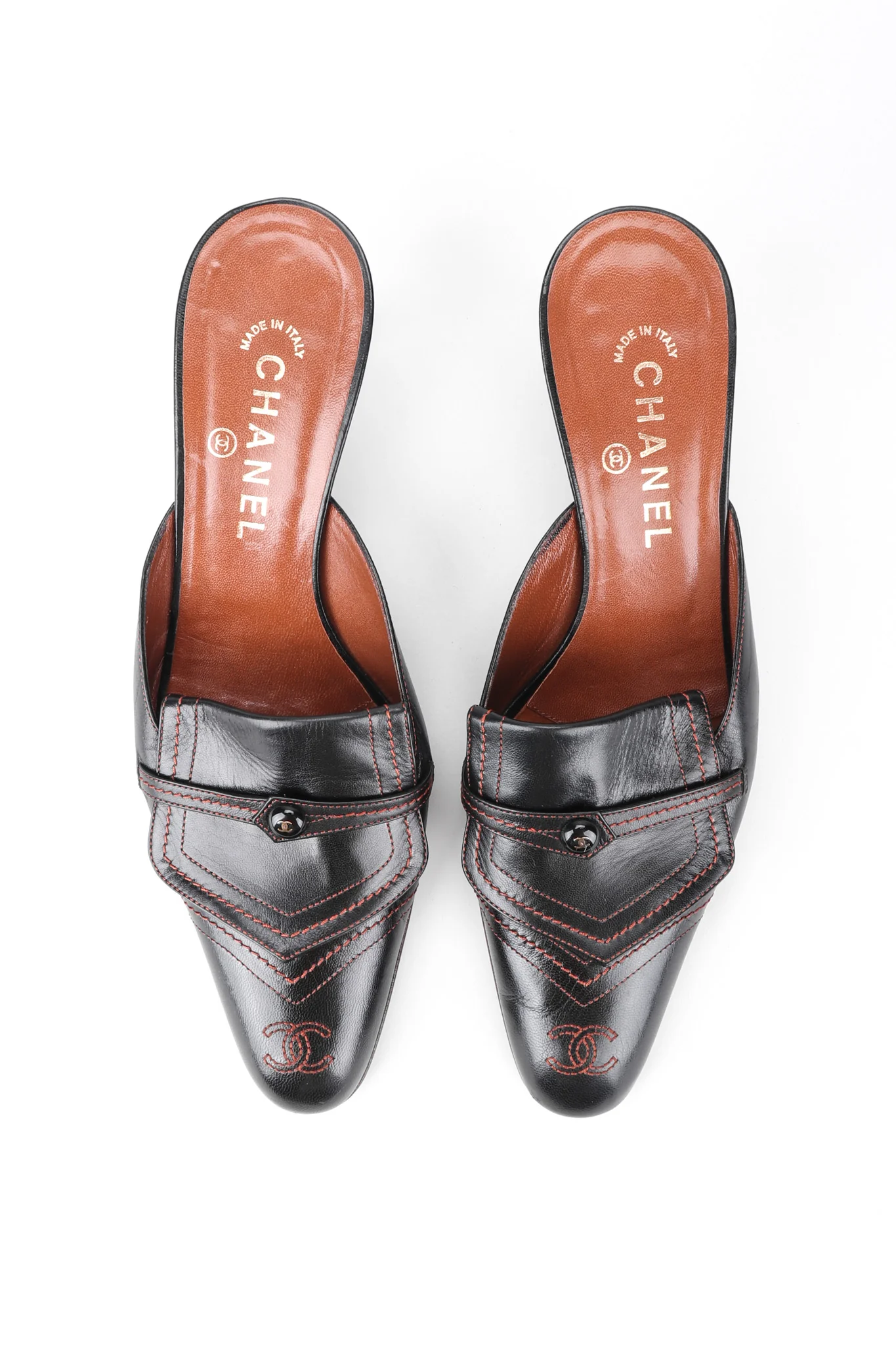 Topstitched Loafer Mules - Image 9