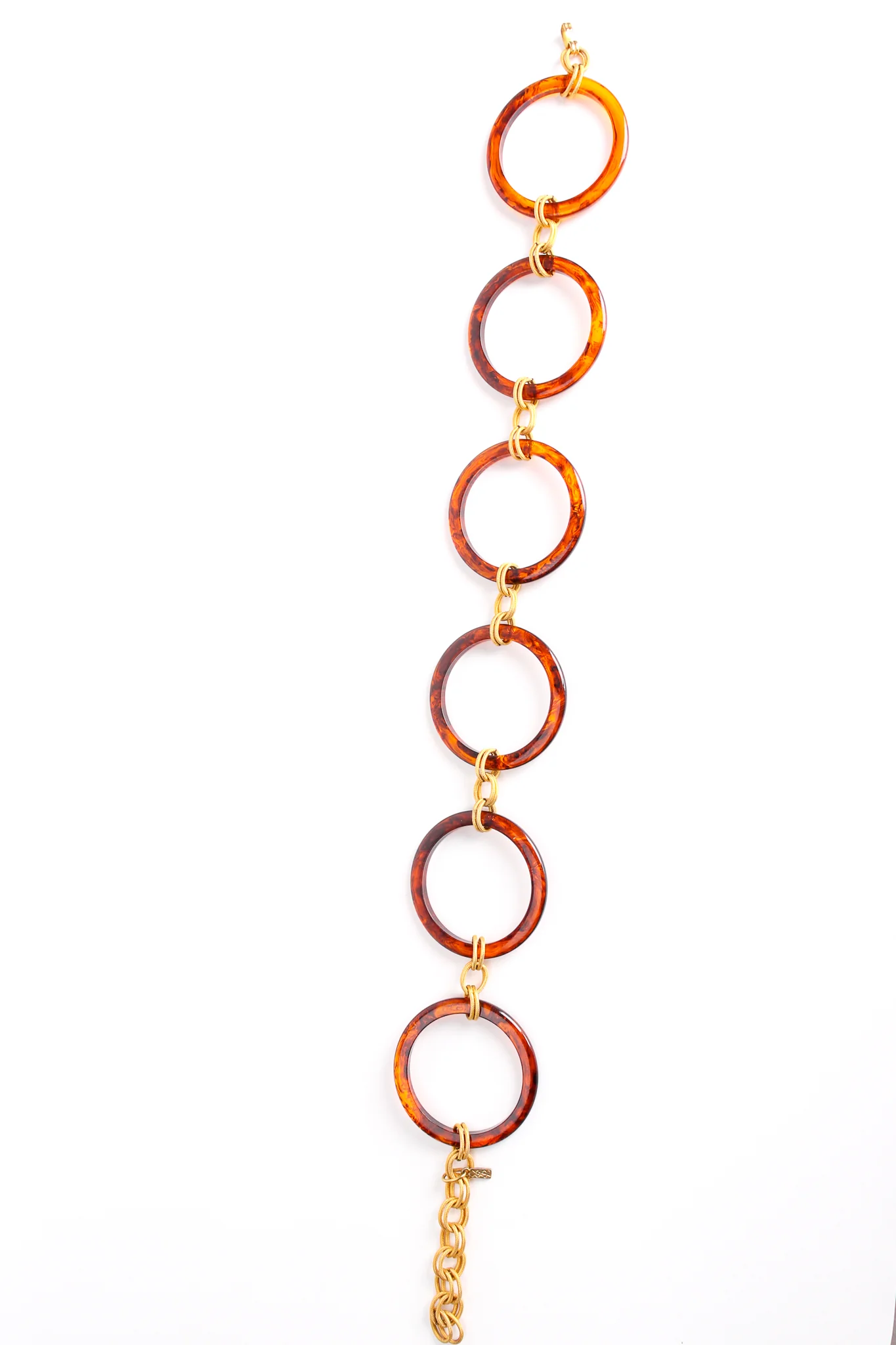 Tortoise Lucite Rings Chain Link Belt - Image 5