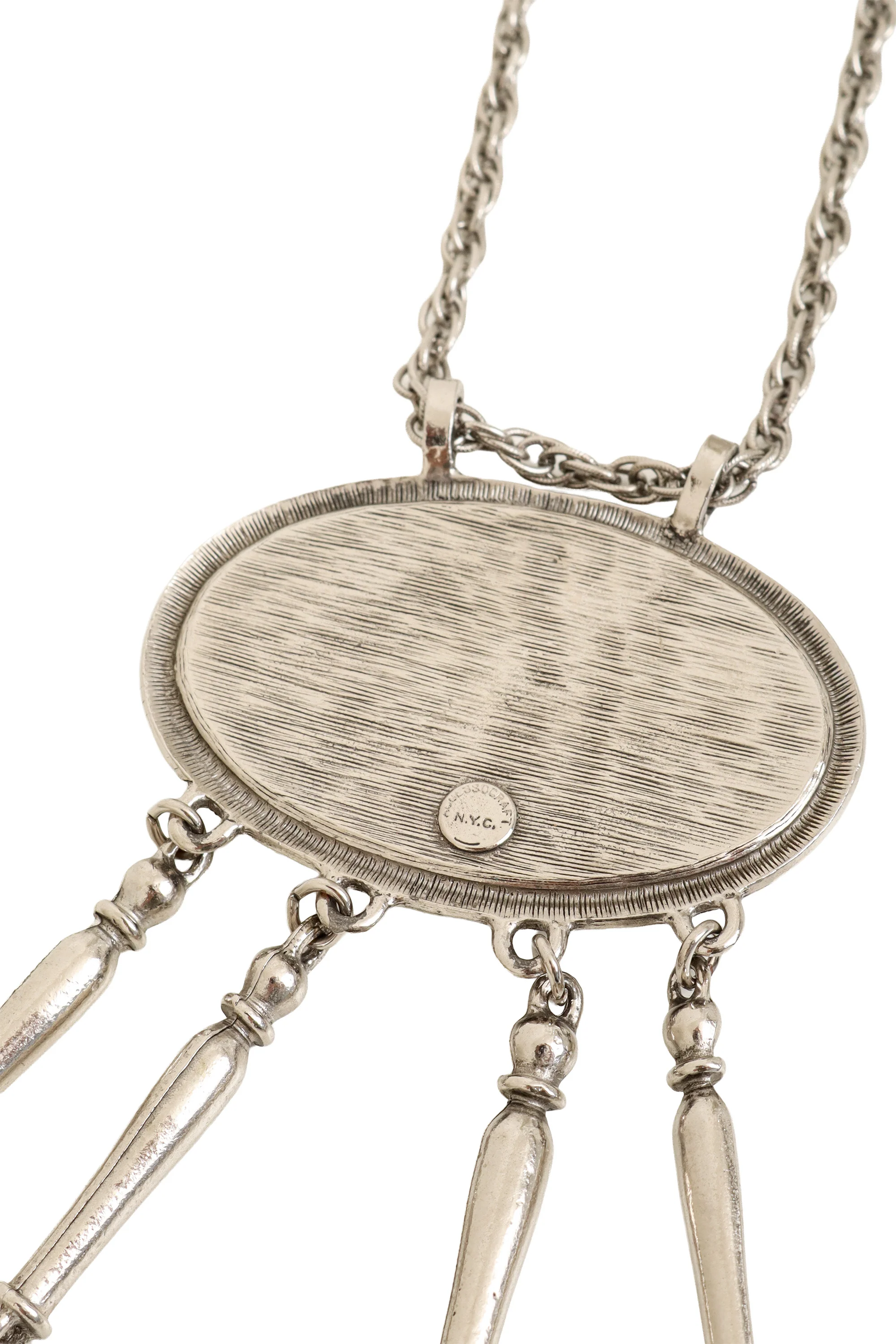 Tortoiseshell Fringe Drop Pendant Necklace - Image 4