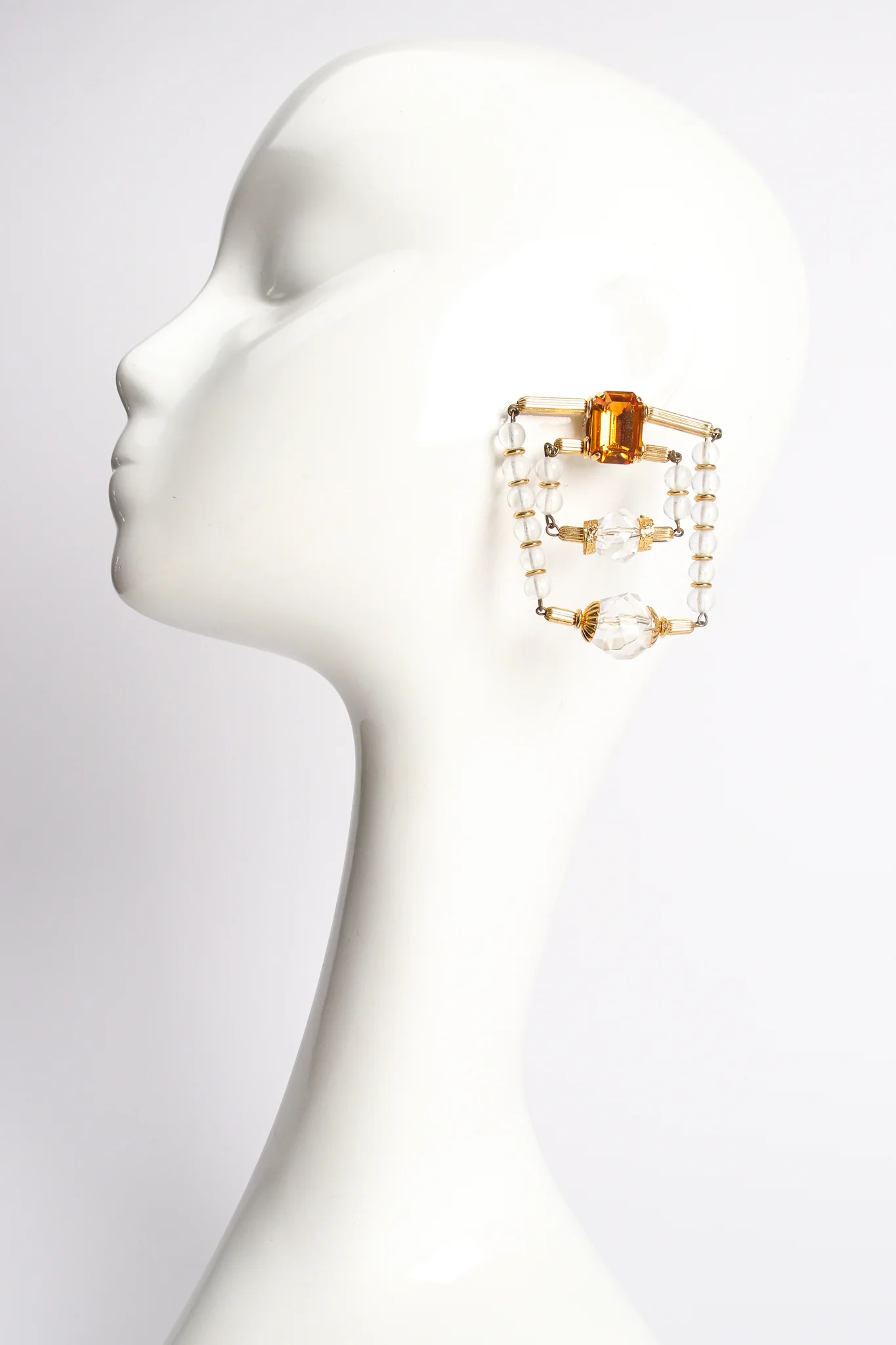 Trapeze Beaded Square Earrings - Image 2
