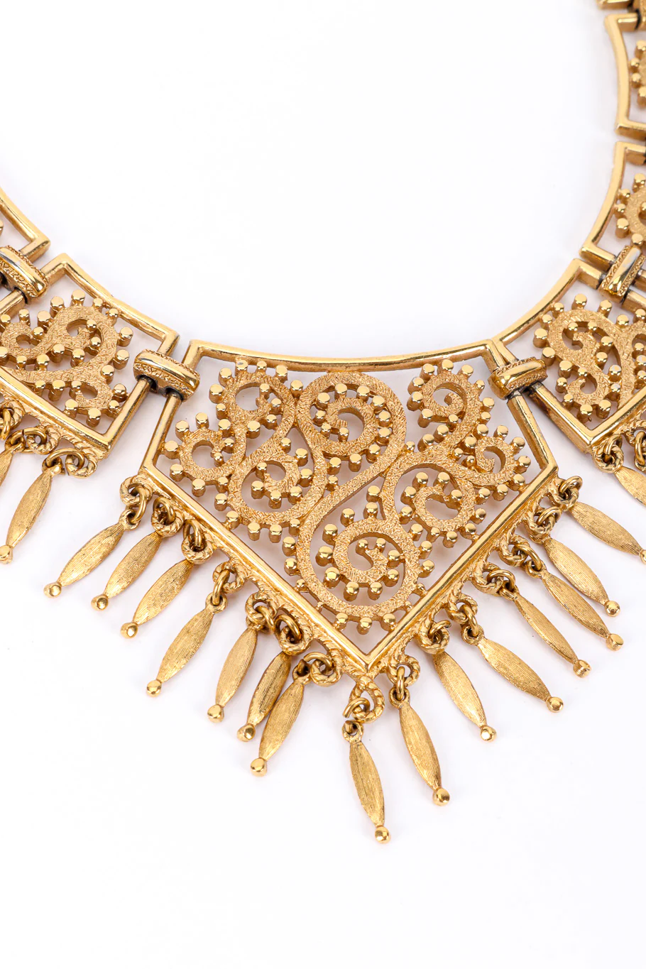 Trapezoid Swirl Link Collar Necklace - Image 3