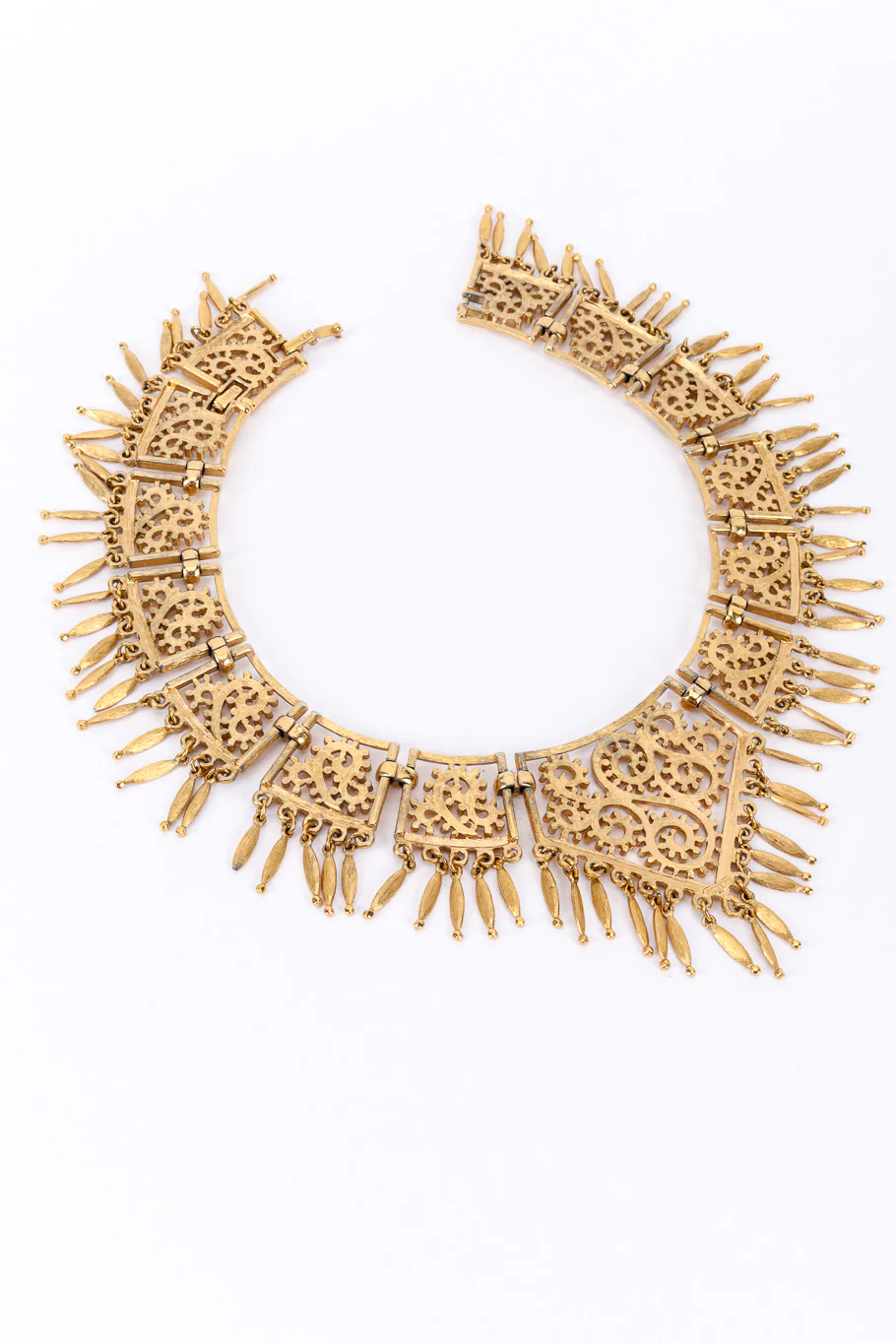 Trapezoid Swirl Link Collar Necklace - Image 4