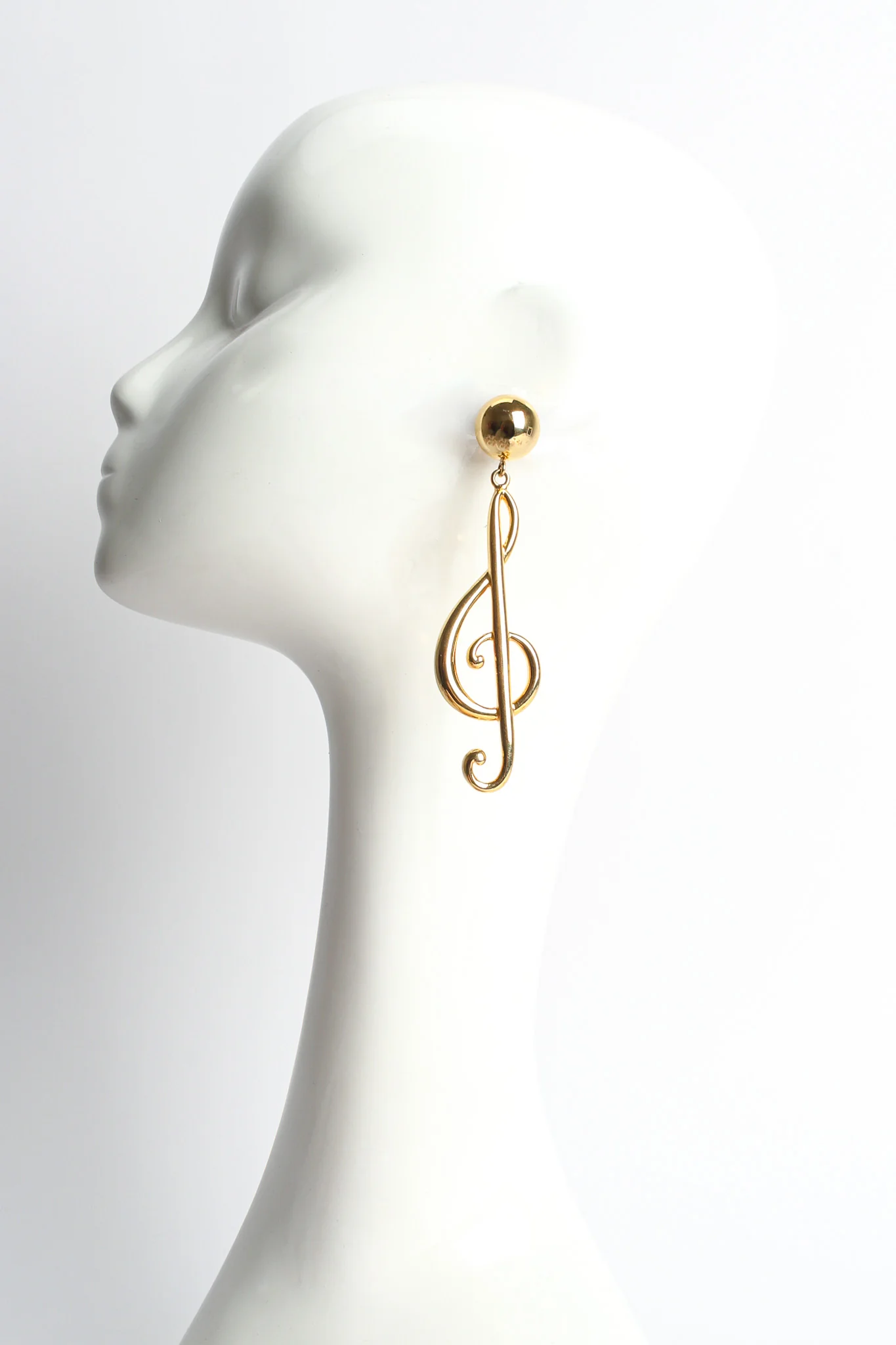 Treble Clef Music Note Earrings - Image 2