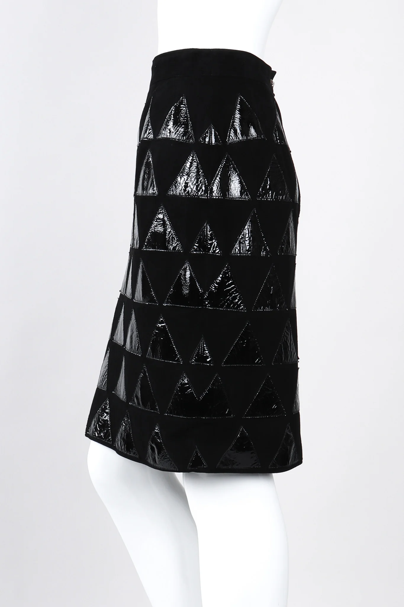 Triangle Appliqué Suede Skirt - Image 4