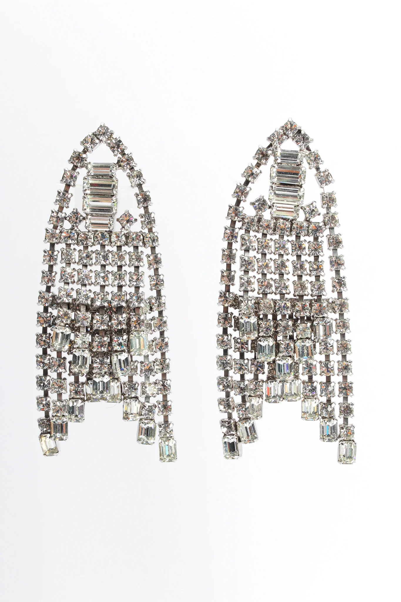 Triangle Rhinestone Waterfall Earrings