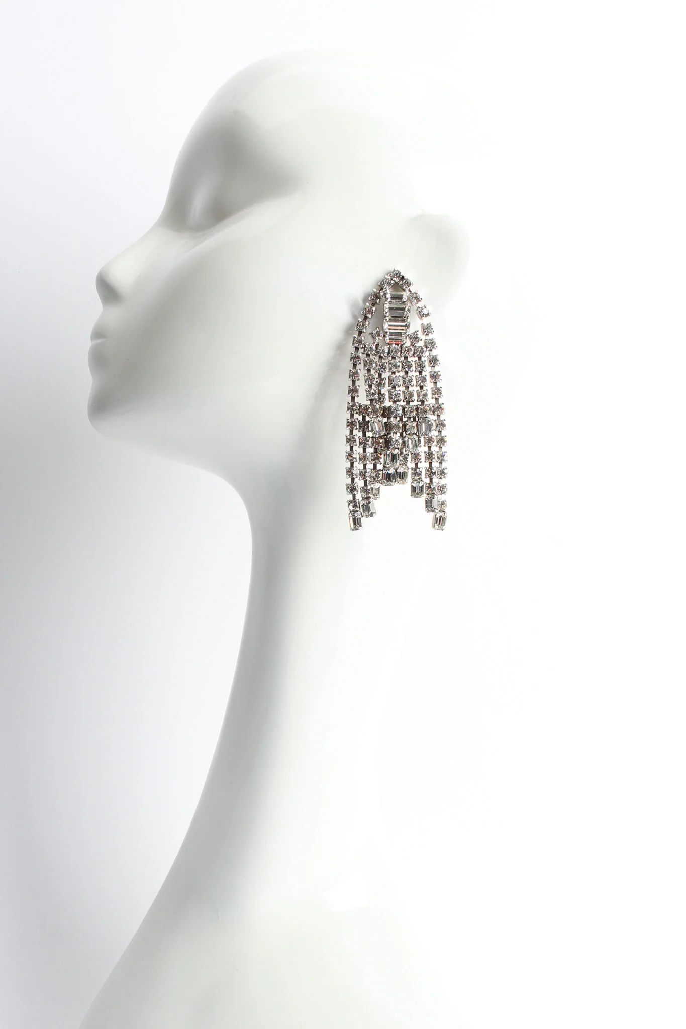 Triangle Rhinestone Waterfall Earrings - Image 2