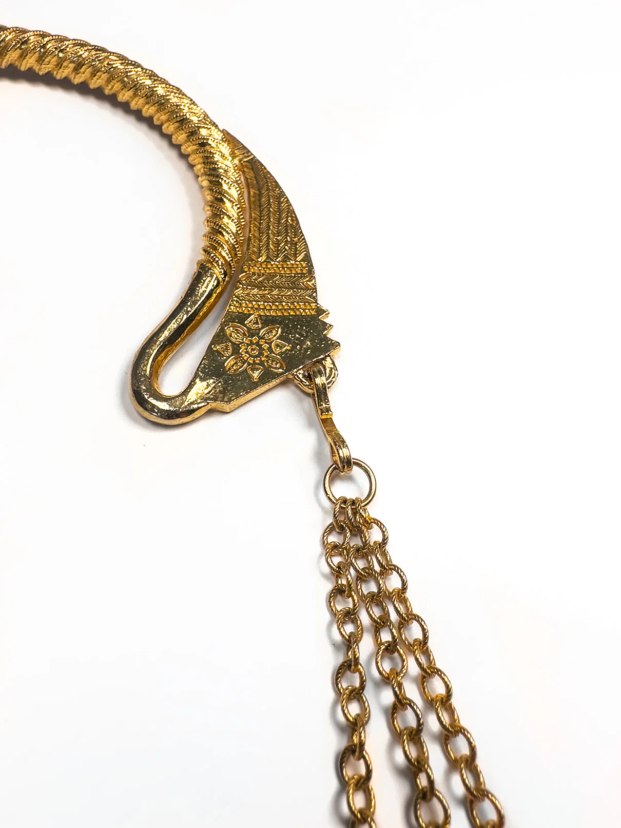 Tribal 3-Plate Chain Collar Necklace - Image 3