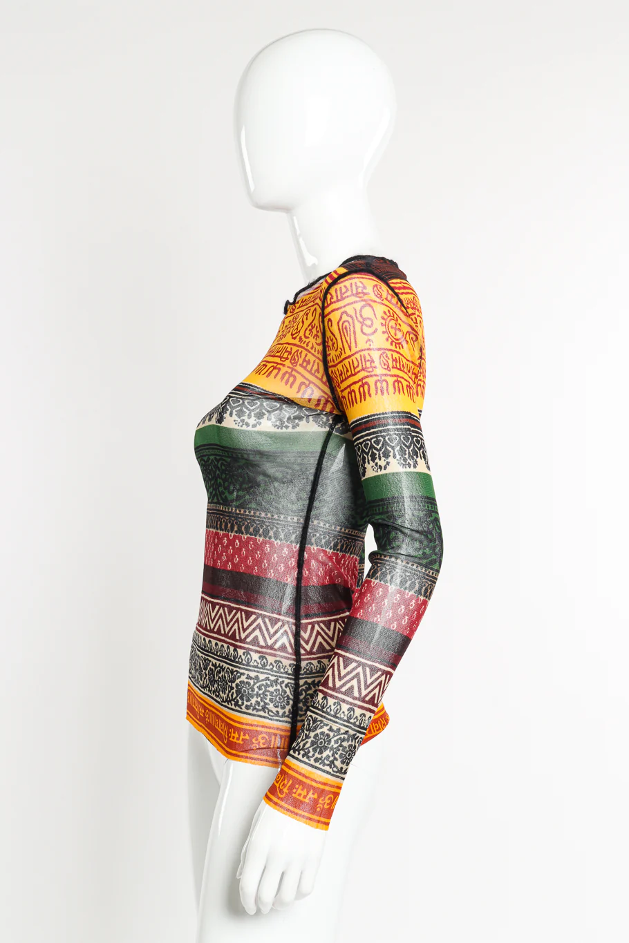Tribal Mesh Long Sleeve Top - Image 3