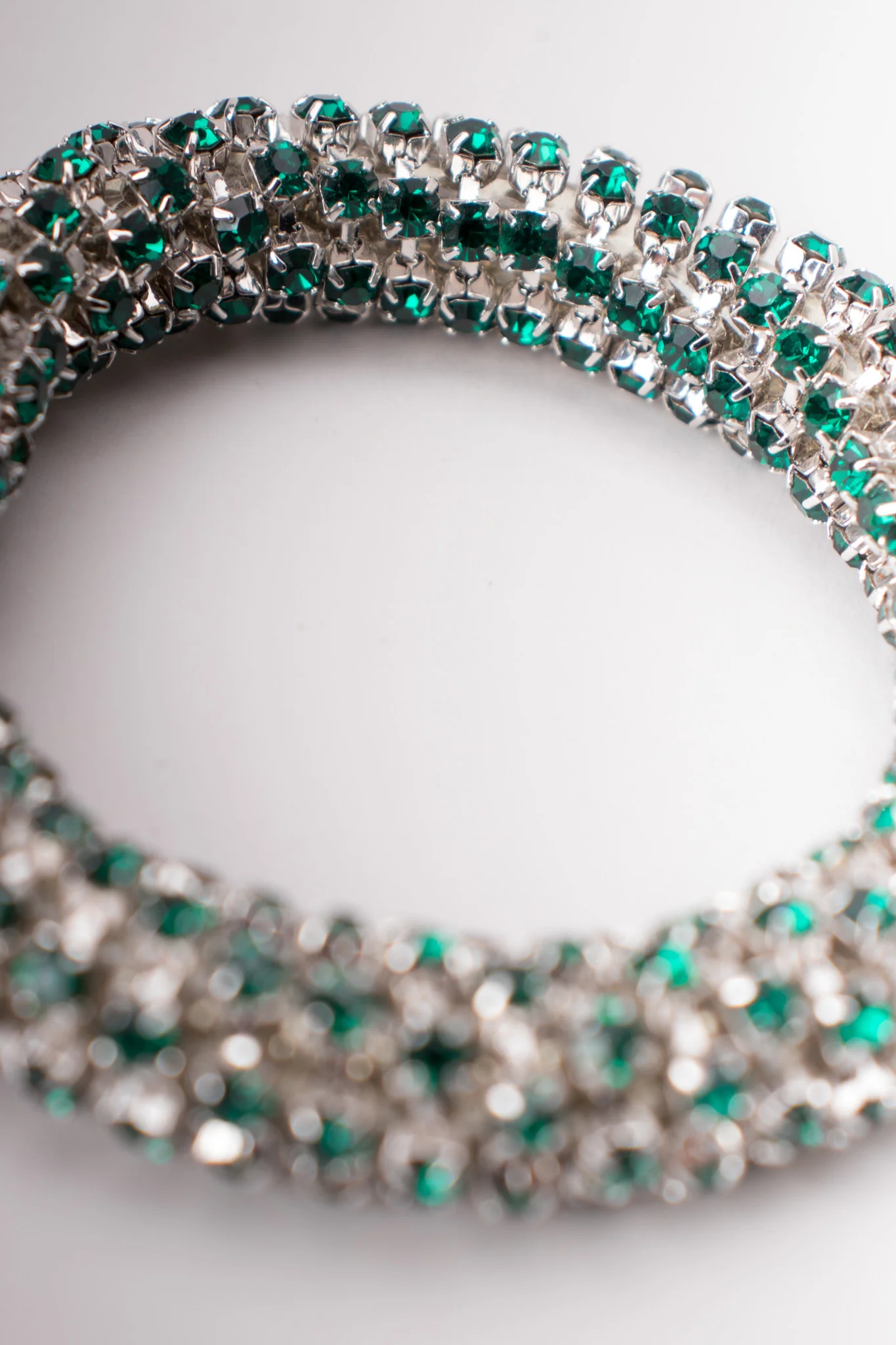Tricolor Rhinestone Bangle Set - Image 7