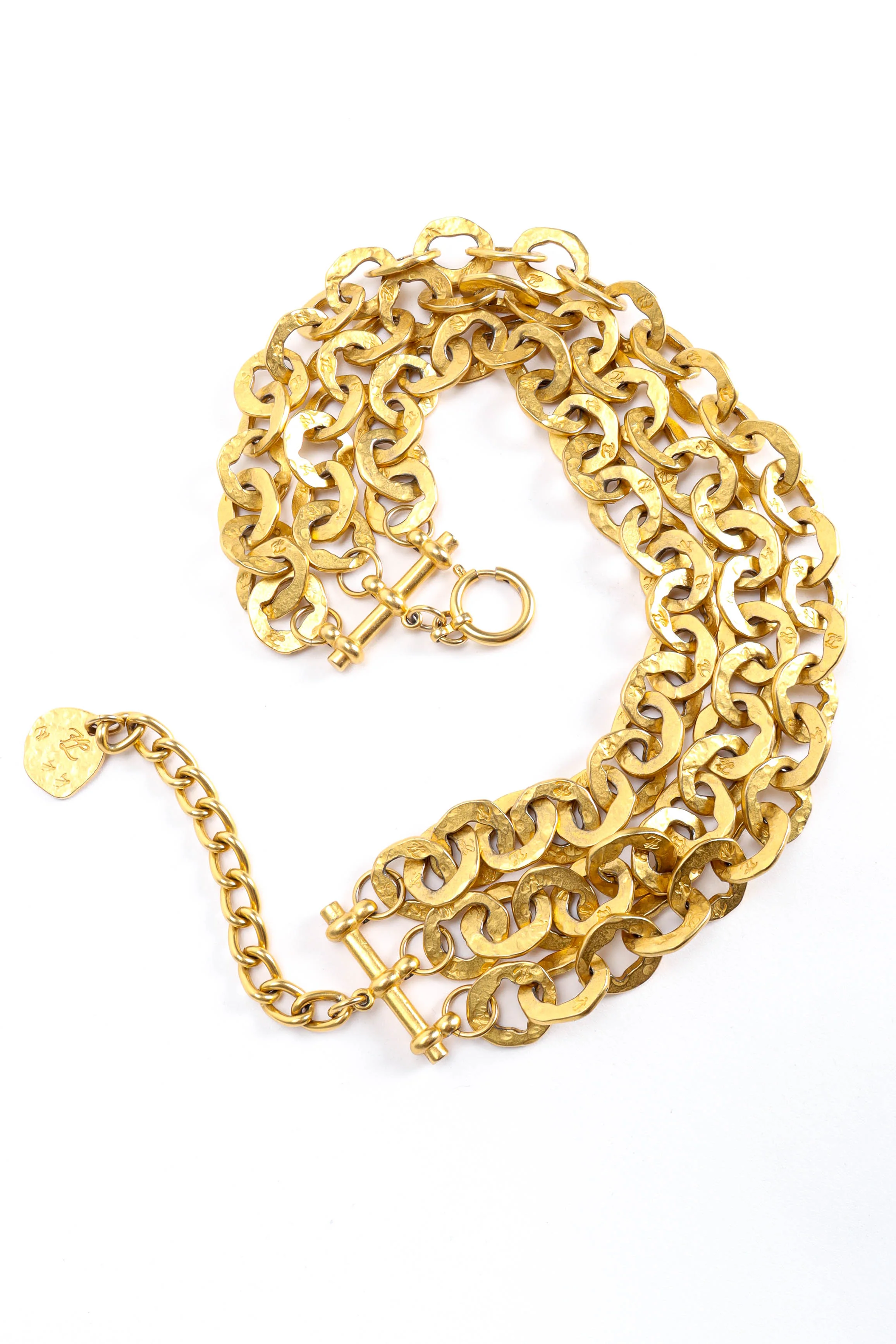 1990s Signature "KL" Initials Tiered Chain Necklace - Image 3