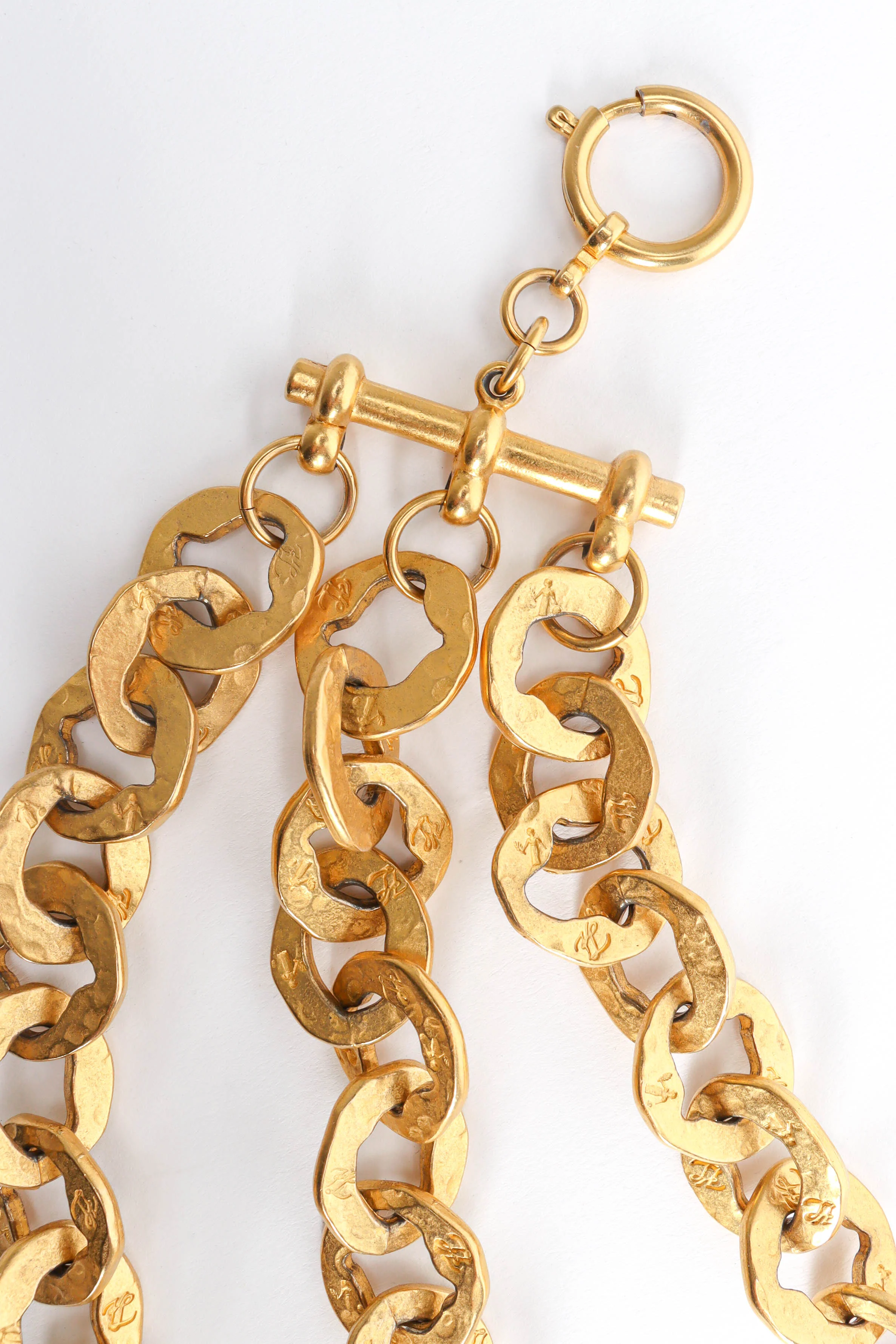 1990s Signature "KL" Initials Tiered Chain Necklace - Image 6