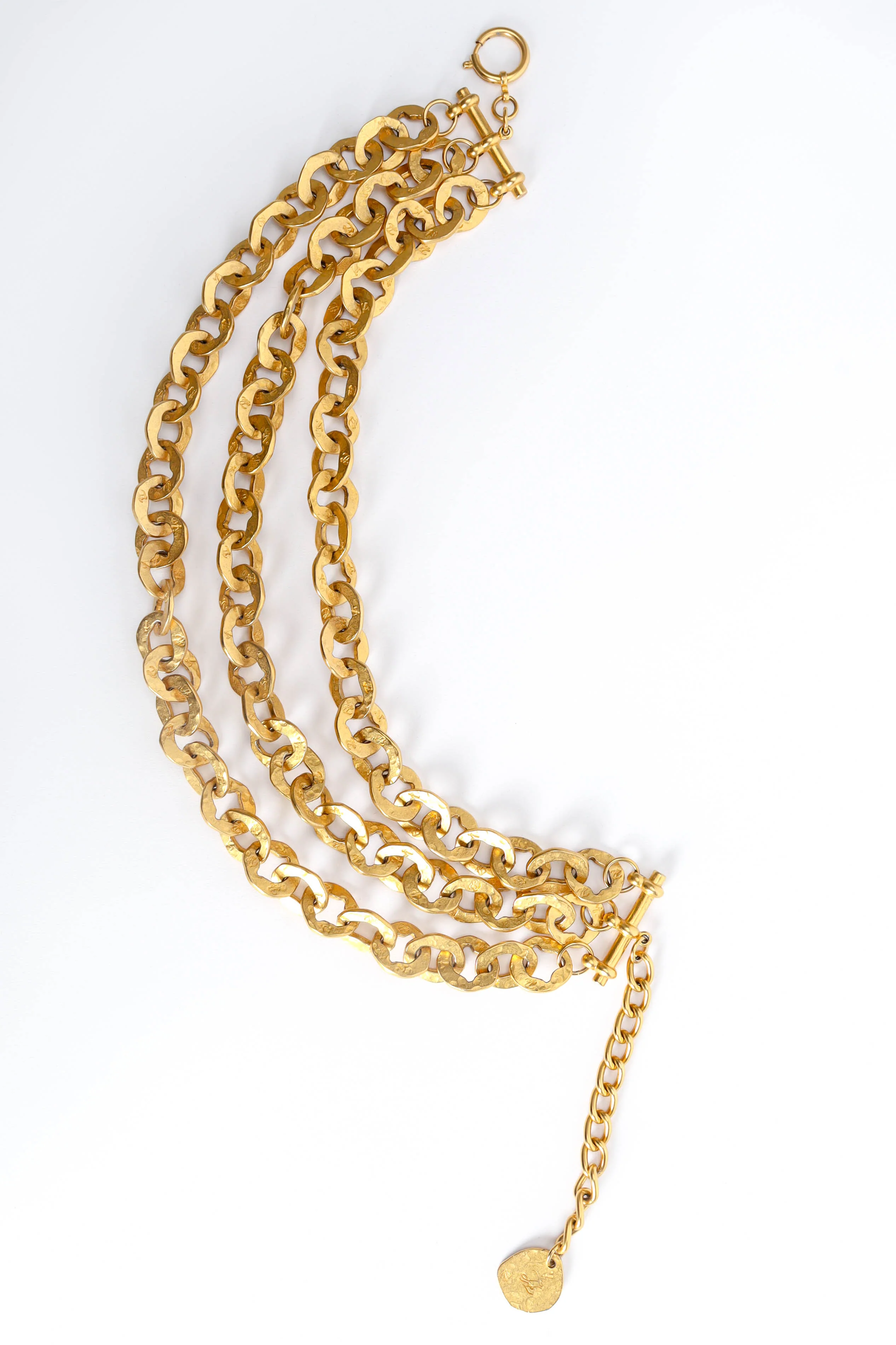 1990s Signature "KL" Initials Tiered Chain Necklace - Image 8