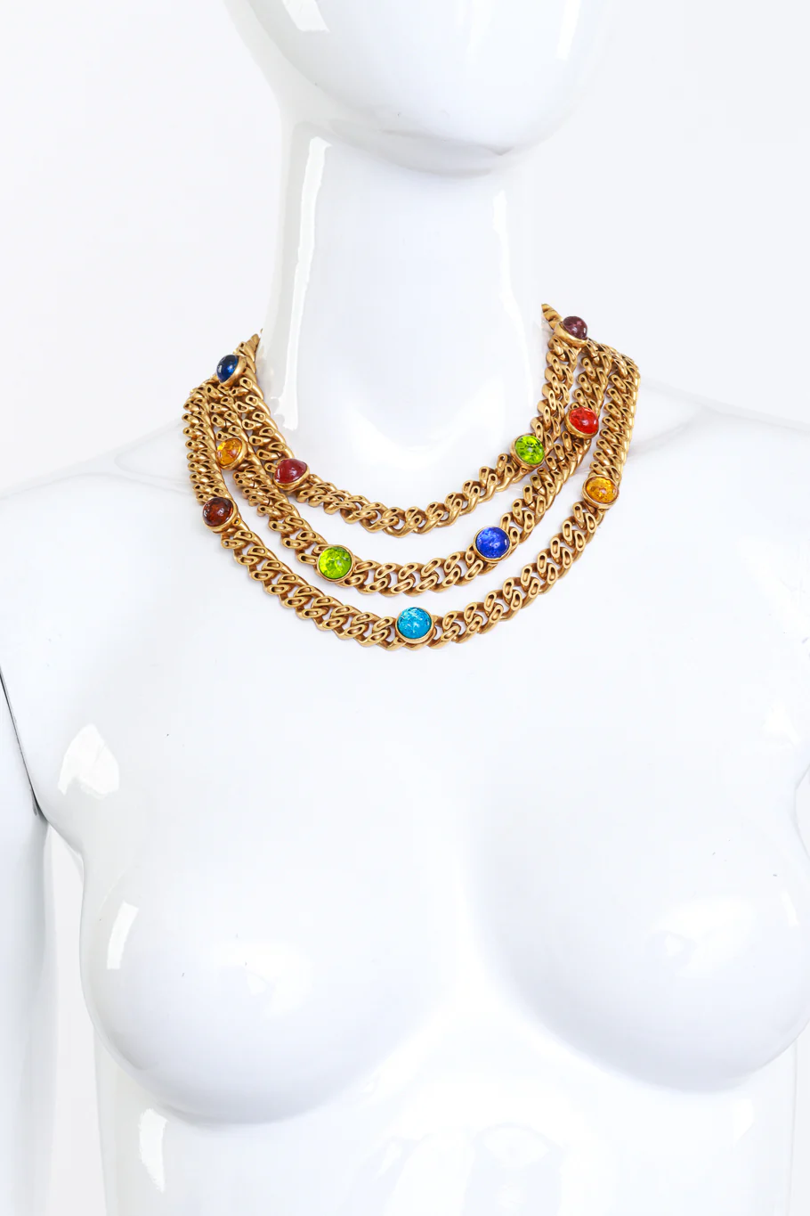 Triple Chain Gripoix Necklace - Image 3