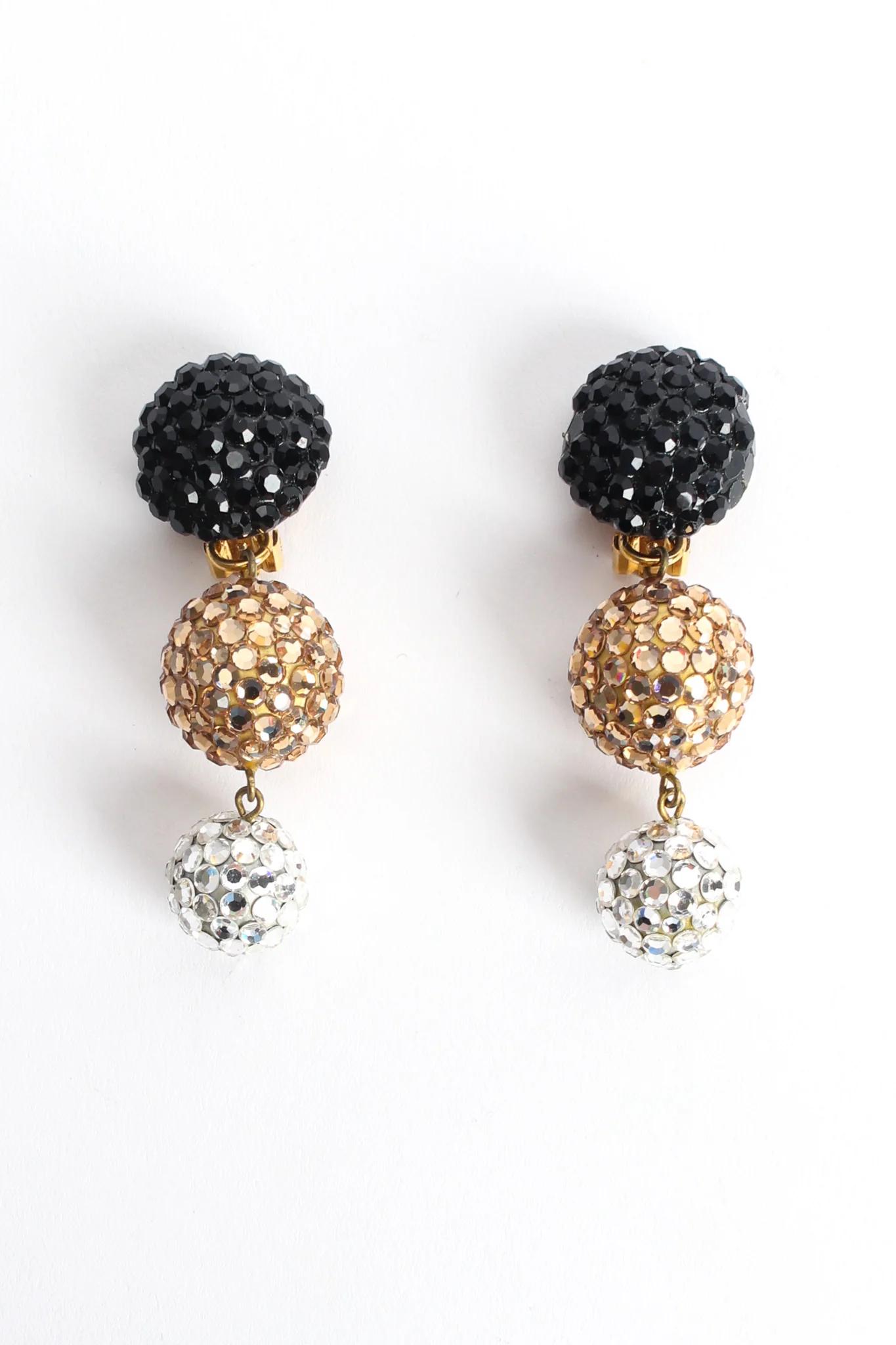 Triple Rhinestone Drop Earrings - Image 5