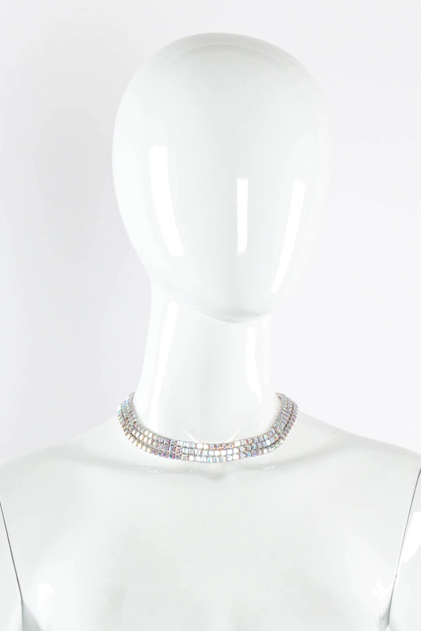 Triple Row Iridescent Stone Choker - Image 3