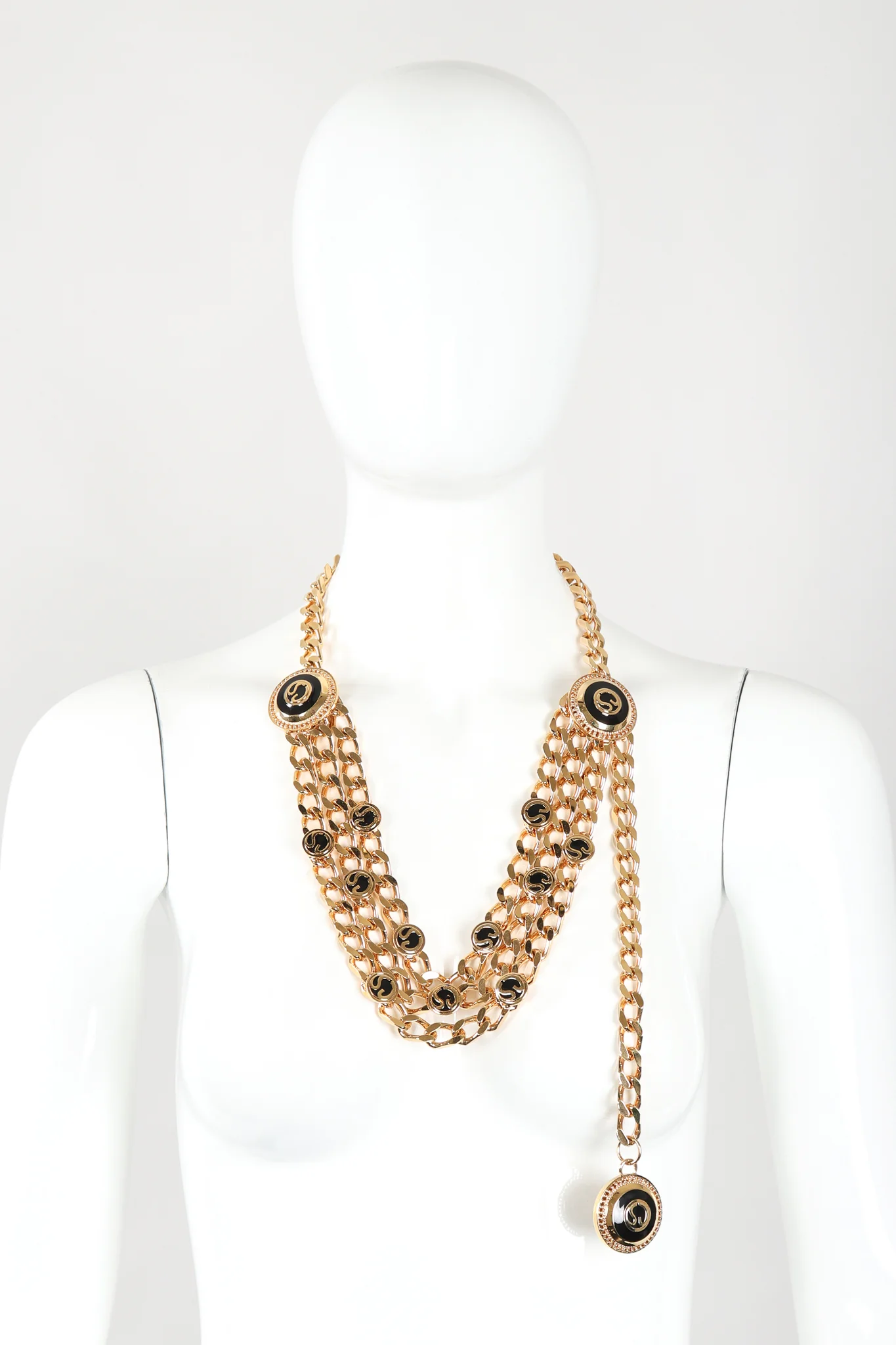 Triple-Strand Enamel Logo Chain Belt - Image 4