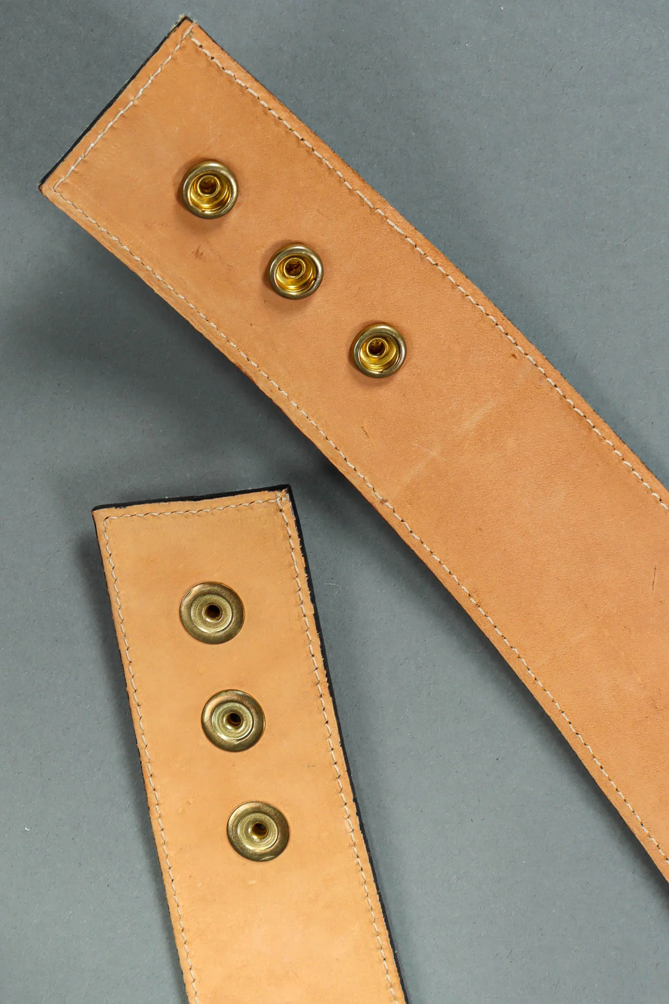 Triple Strap Leather Snap Belt - Image 11