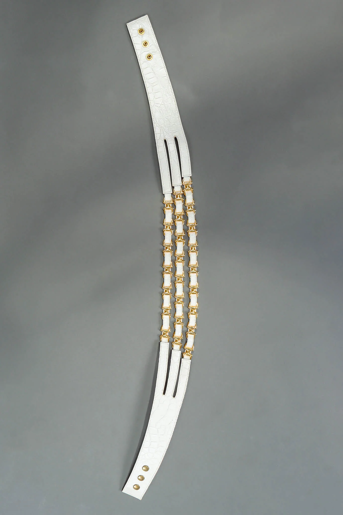 Triple Strap Leather Snap Belt - Image 3