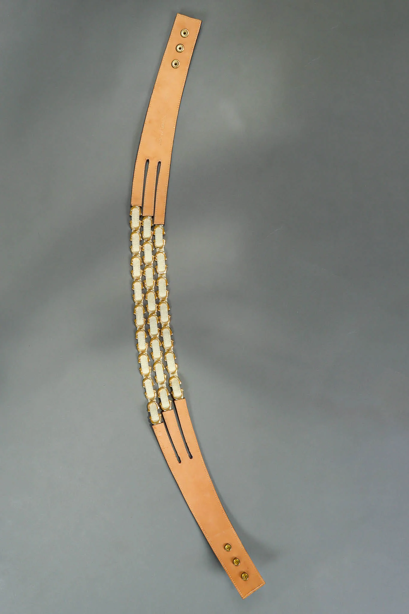 Triple Strap Leather Snap Belt - Image 4