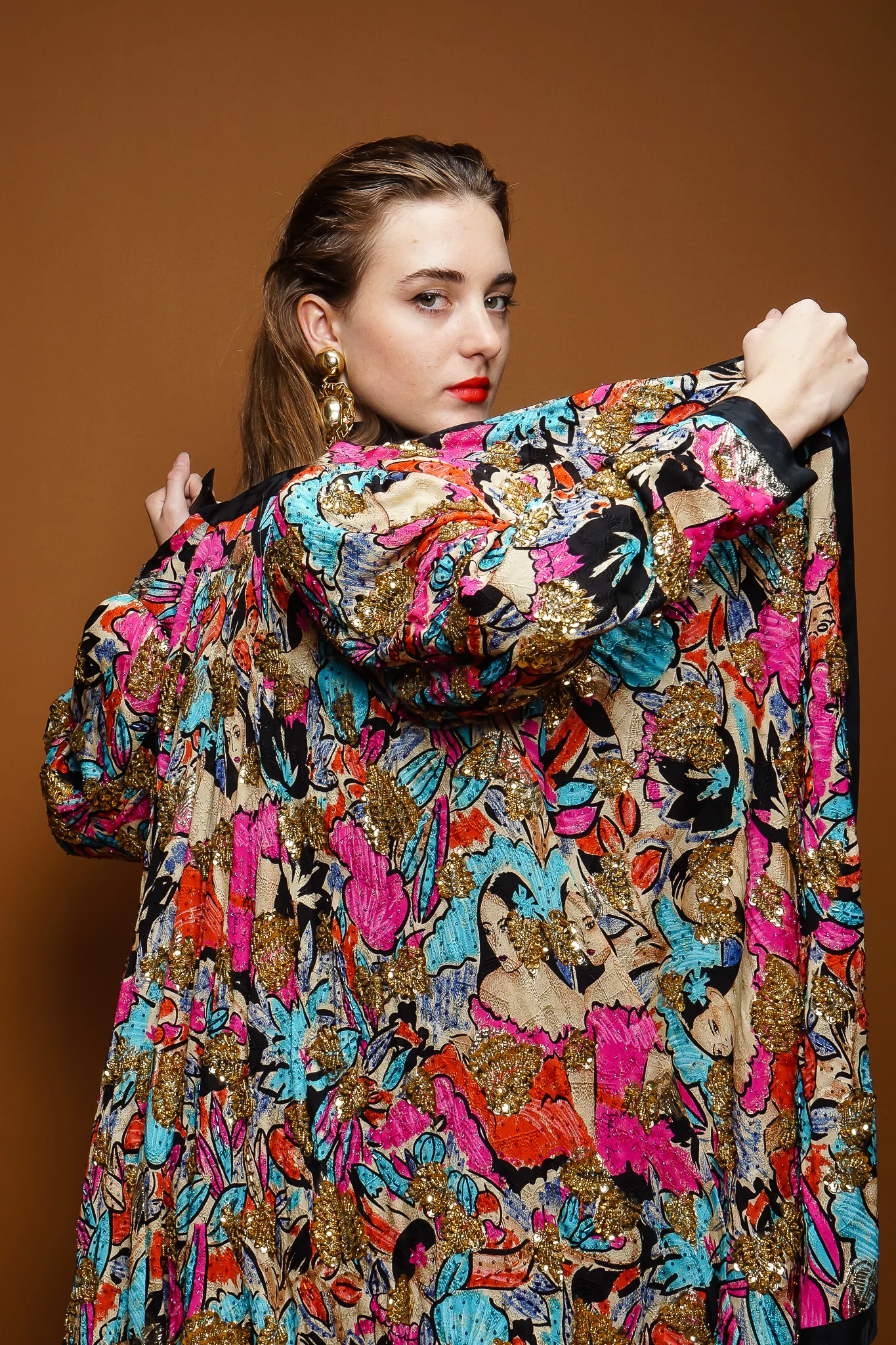 Tropical Beaded Silk Duster - Image 3
