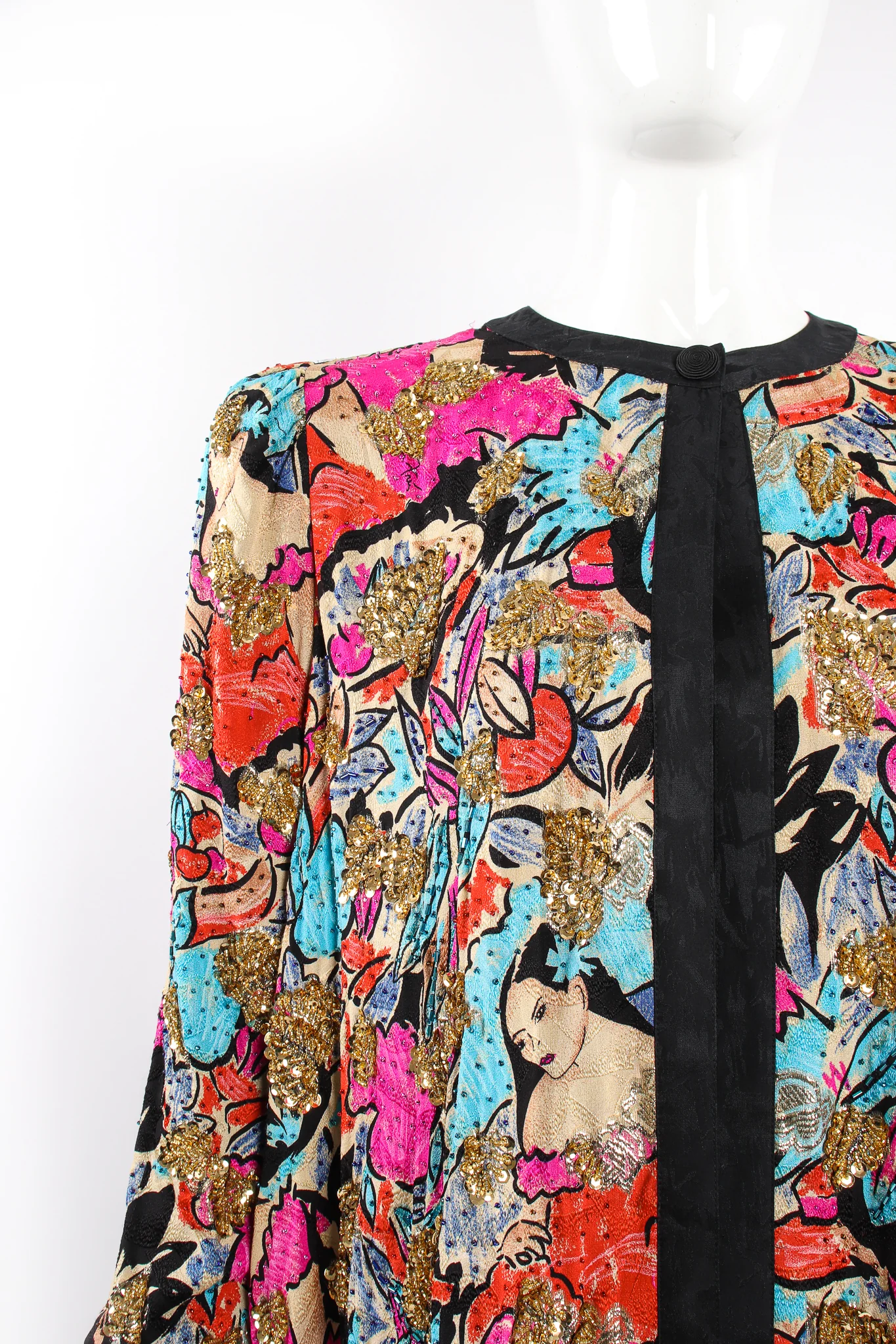 Tropical Beaded Silk Duster - Image 9