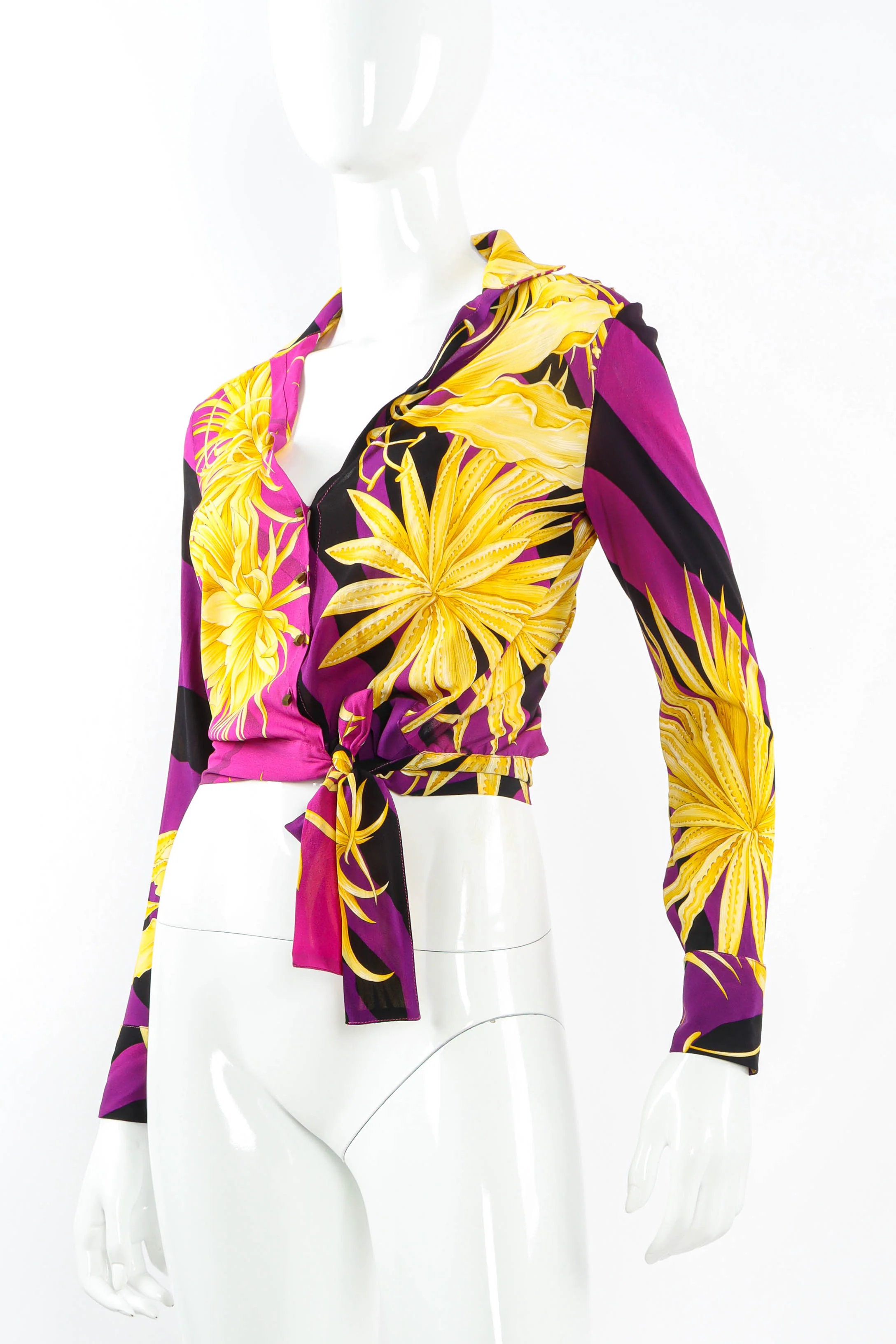 Tropical Flower Crop Blouse - Image 2