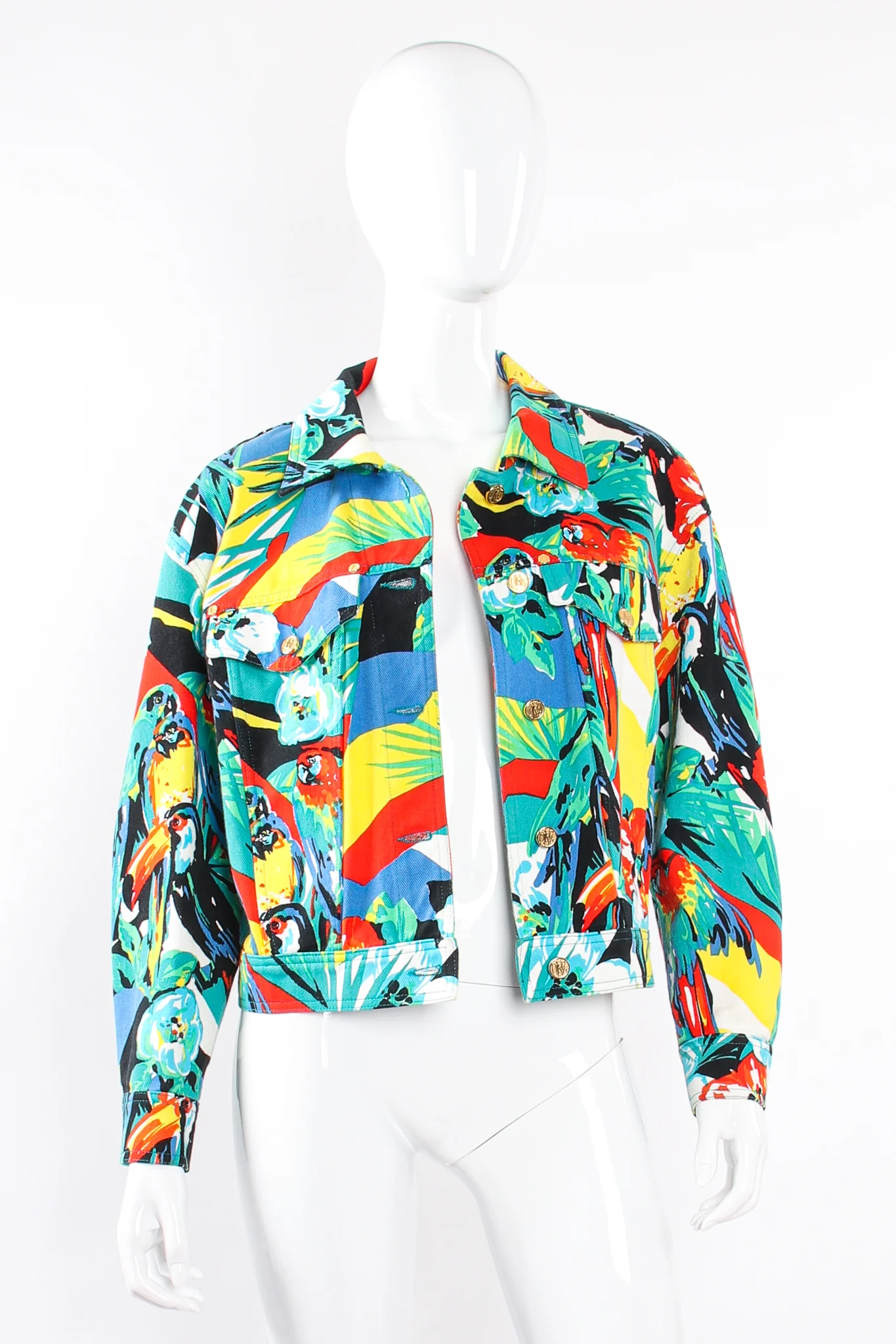 Tropical Parrot Denim Jacket & Pant Set - Image 10
