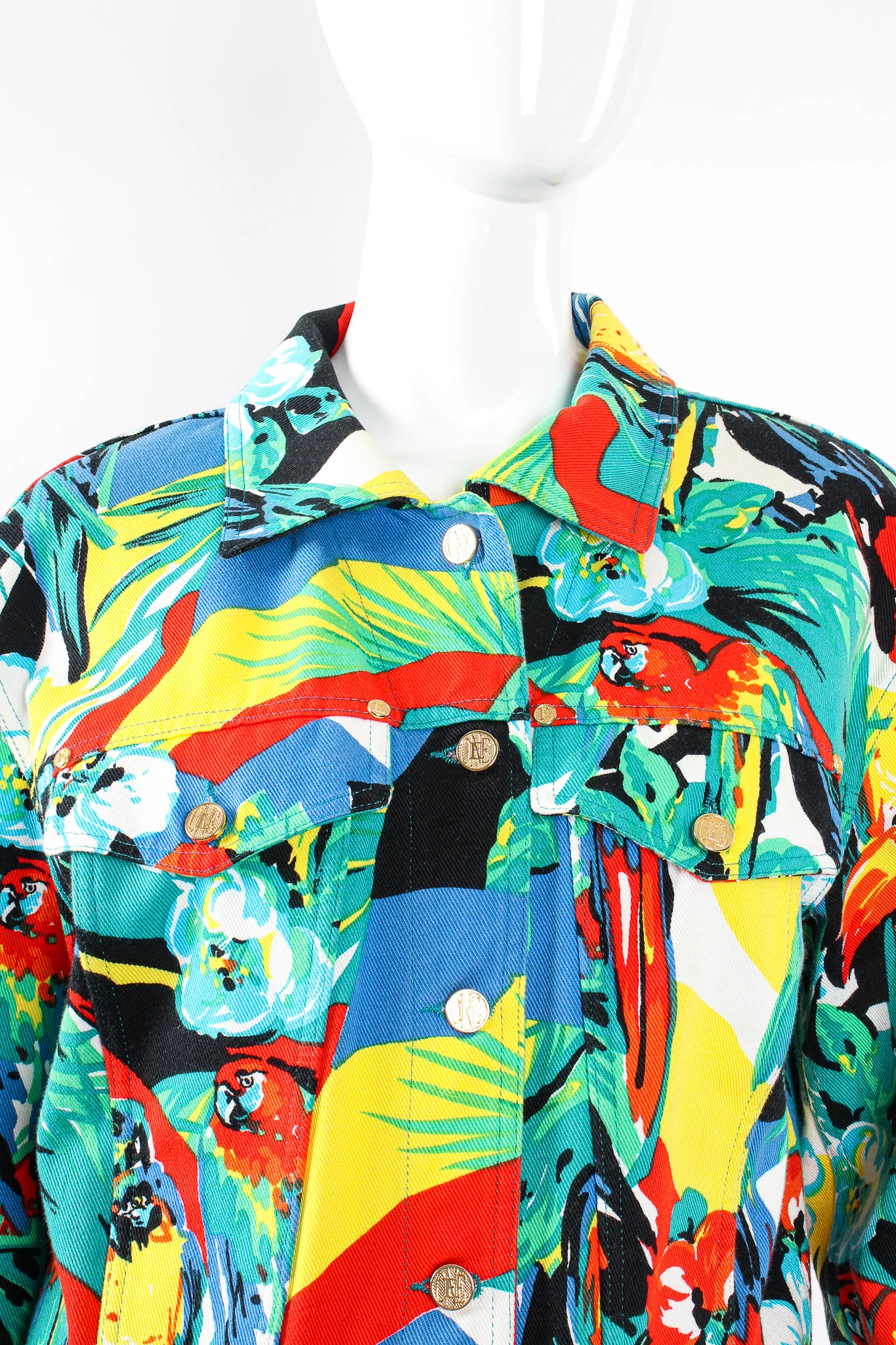Tropical Parrot Denim Jacket & Pant Set - Image 4