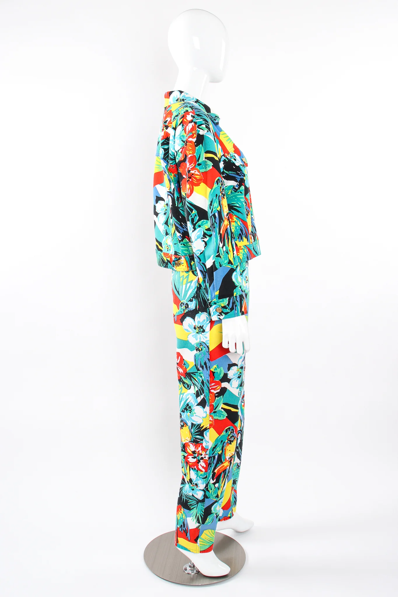 Tropical Parrot Denim Jacket & Pant Set - Image 6