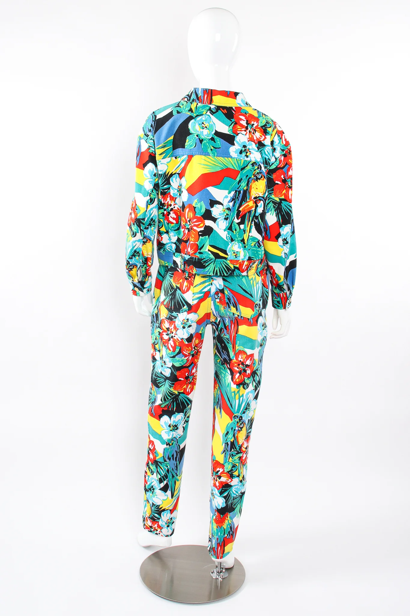 Tropical Parrot Denim Jacket & Pant Set - Image 7