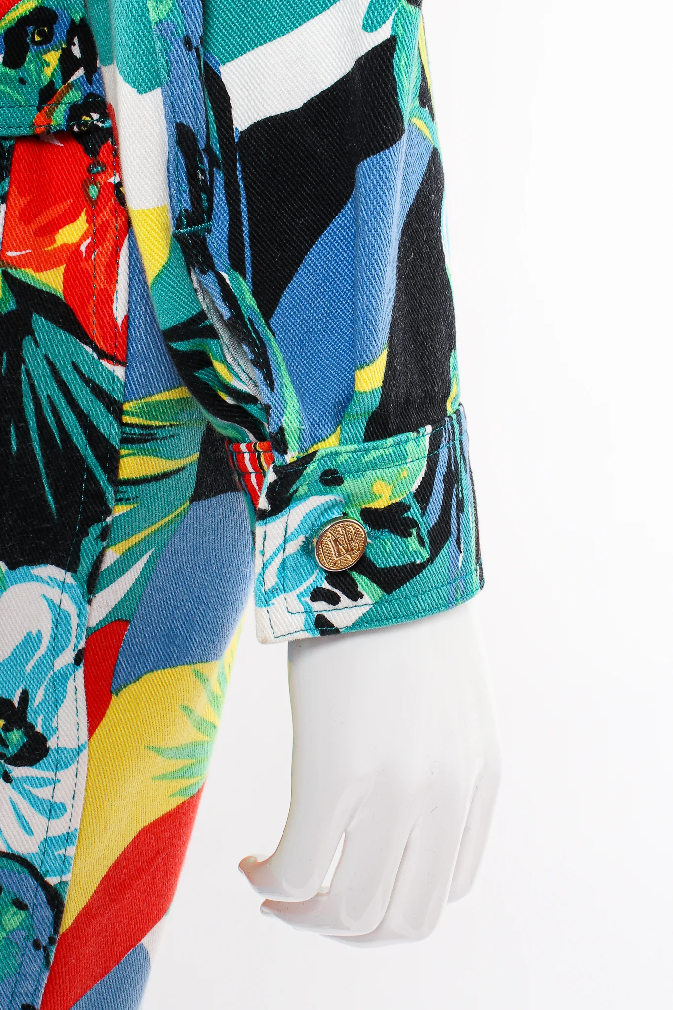Tropical Parrot Denim Jacket & Pant Set - Image 8
