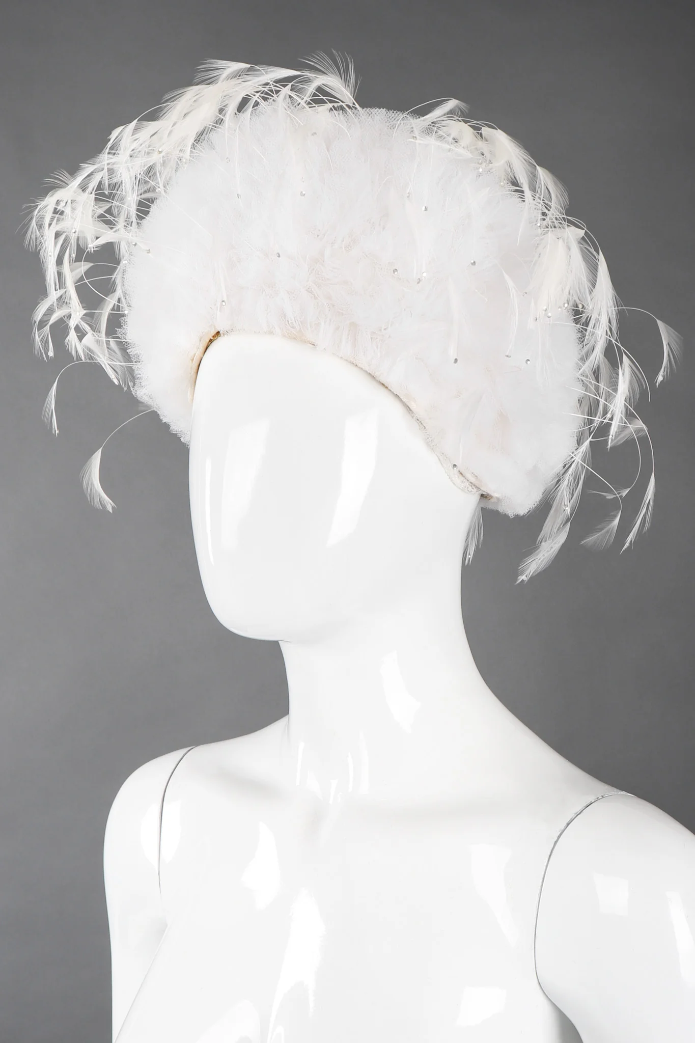 Tulle Feather Pouf Hat