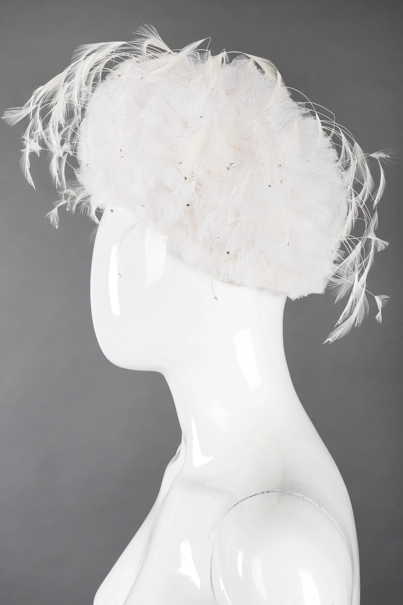 Tulle Feather Pouf Hat - Image 2