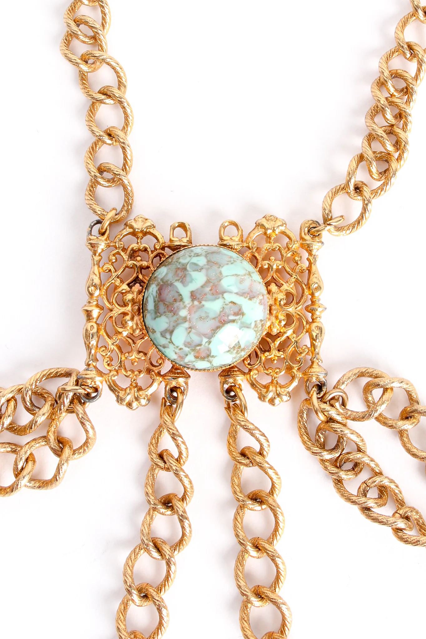 Turquoise Filigree Draped Chain Harness - Image 10